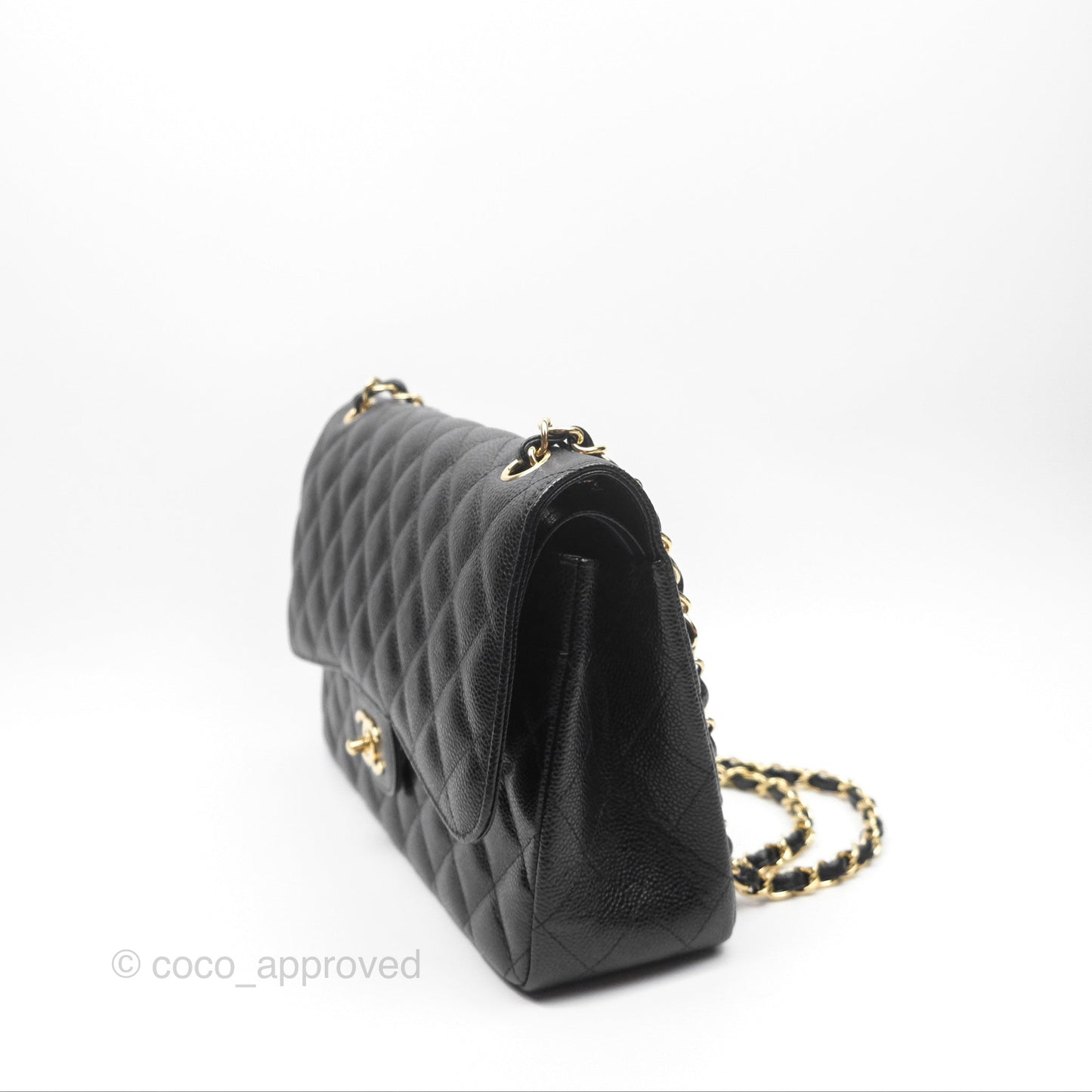 Chanel Jumbo Double Flap Black Caviar Gold Hardware⁣⁣
