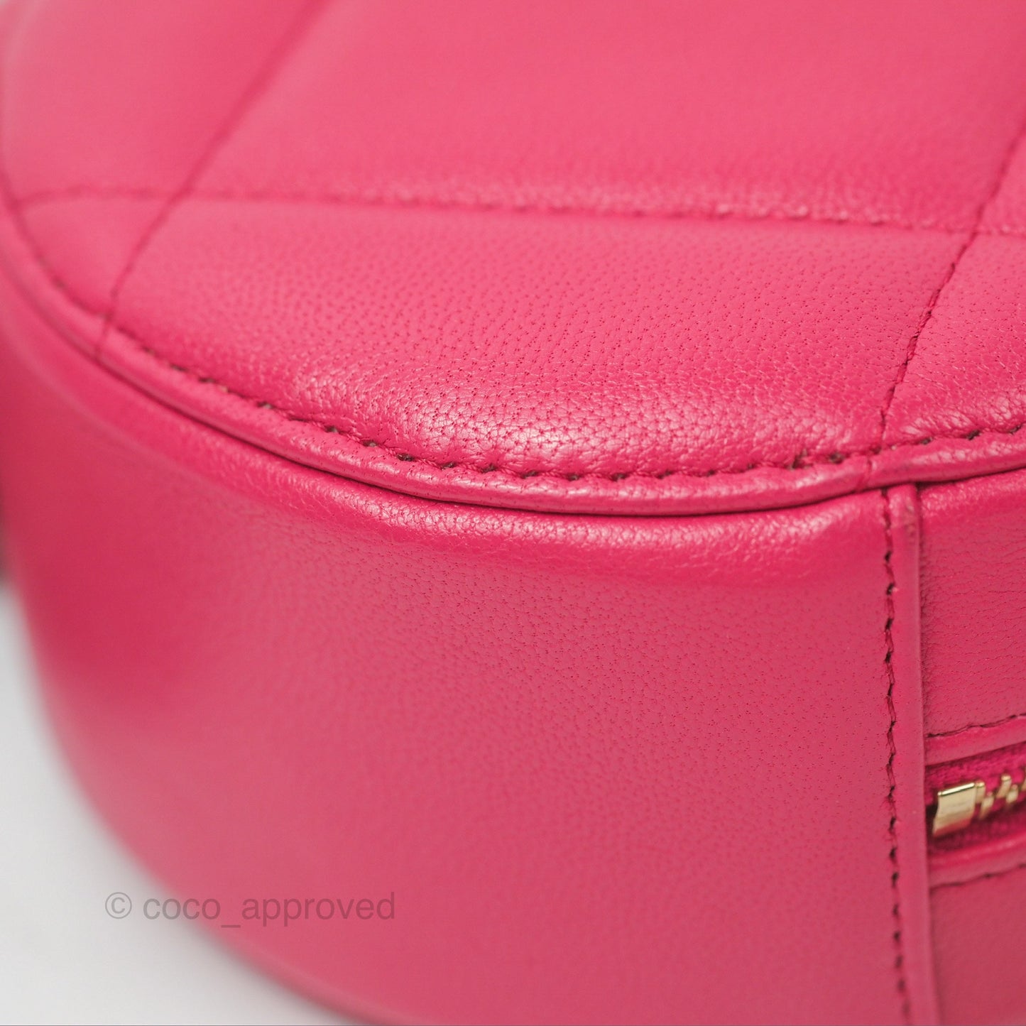 Chanel 19 Round Clutch With Chain Dark Pink Mixed Hardware