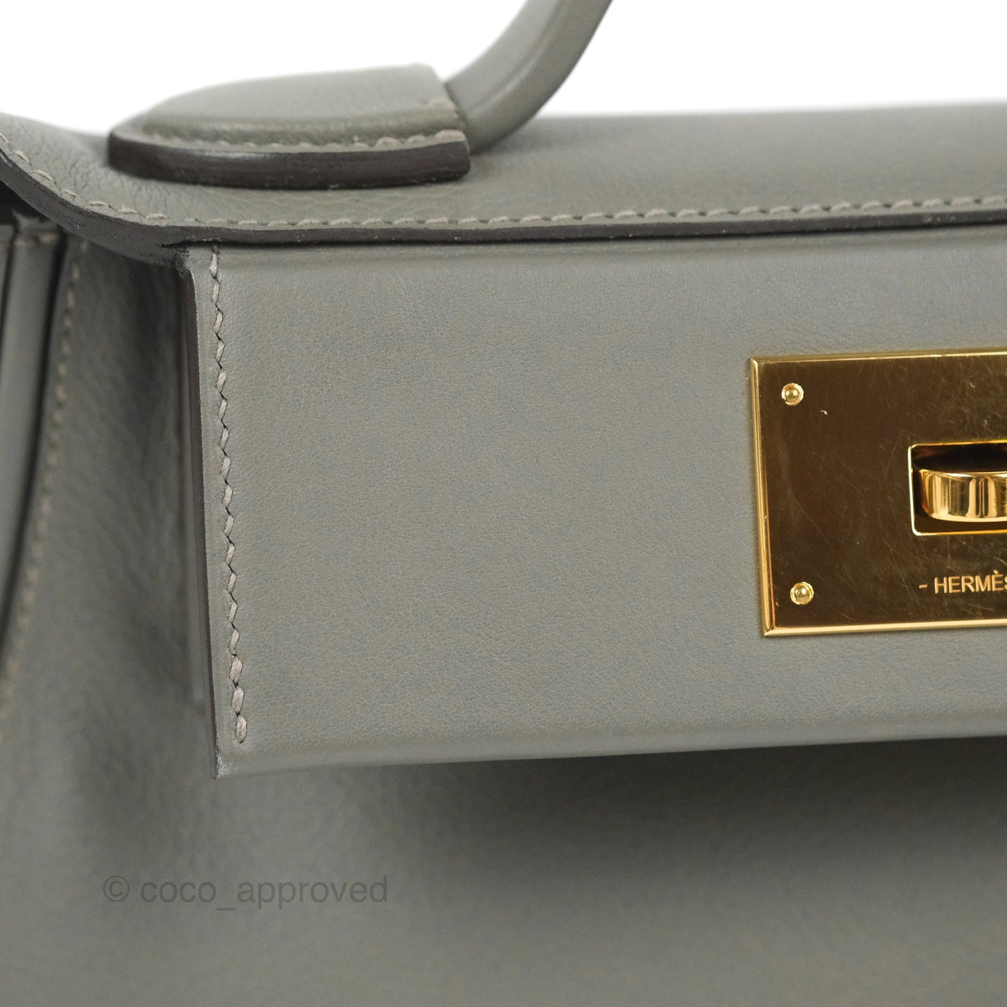 Hermès 24/24 21 Mini Gris Meyer 0L Evercolor/Swift Gold Hardware