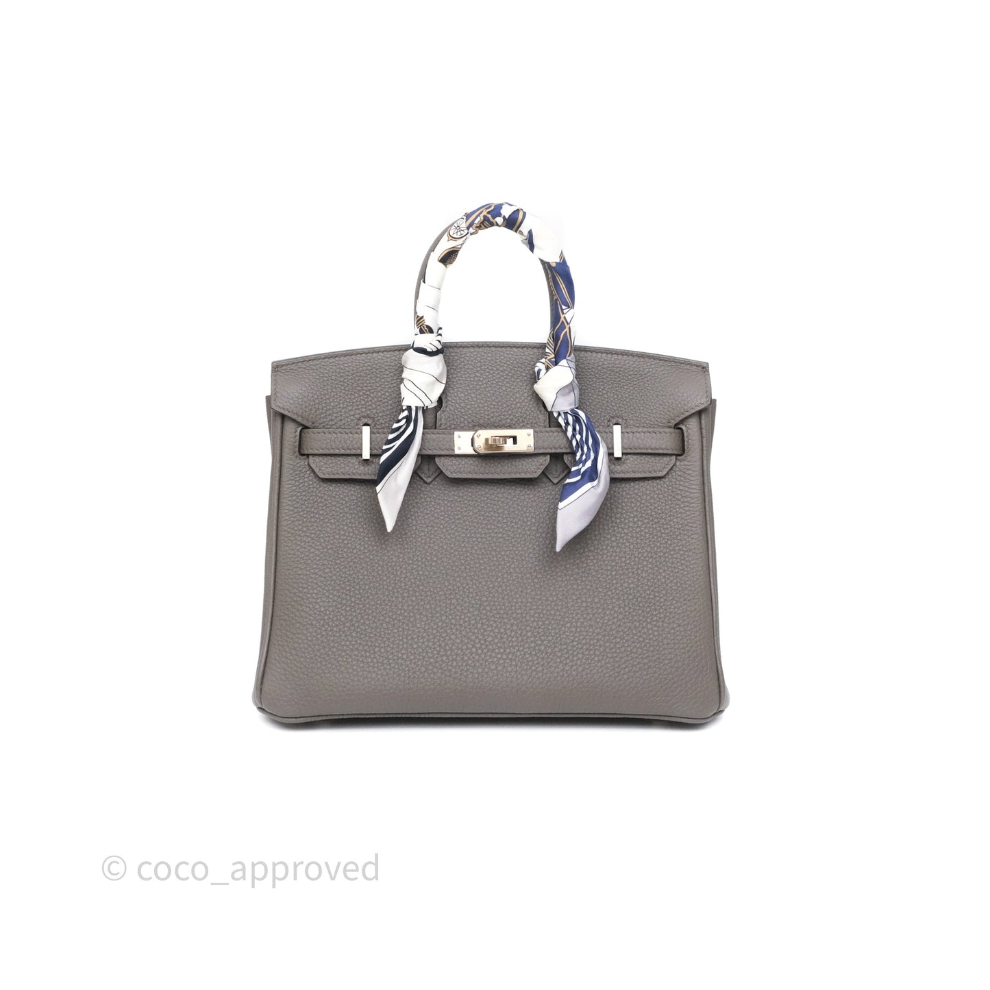 Hermès Birkin 25 Retourne Gris Etain 8F Togo Palladium Hardware