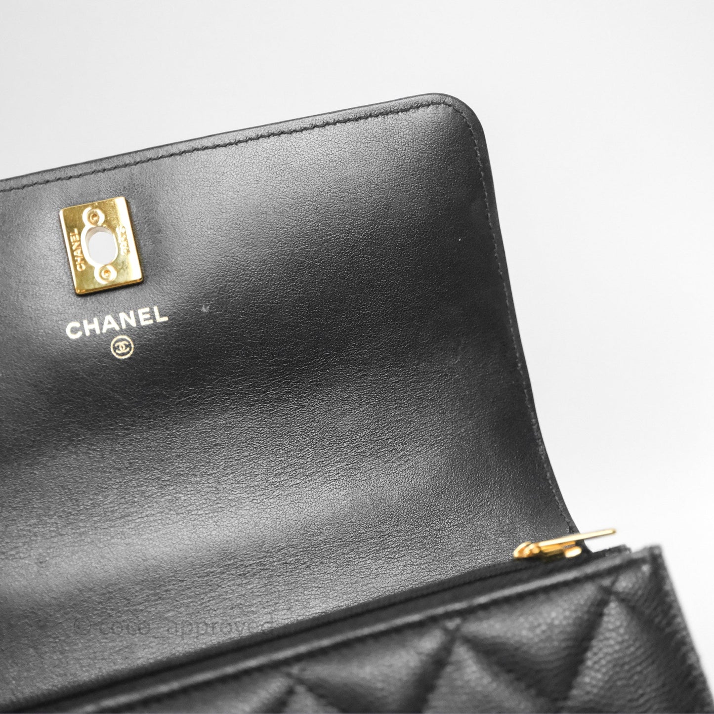 Chanel WOC Bag Charm Black Caviar Gold Hardware