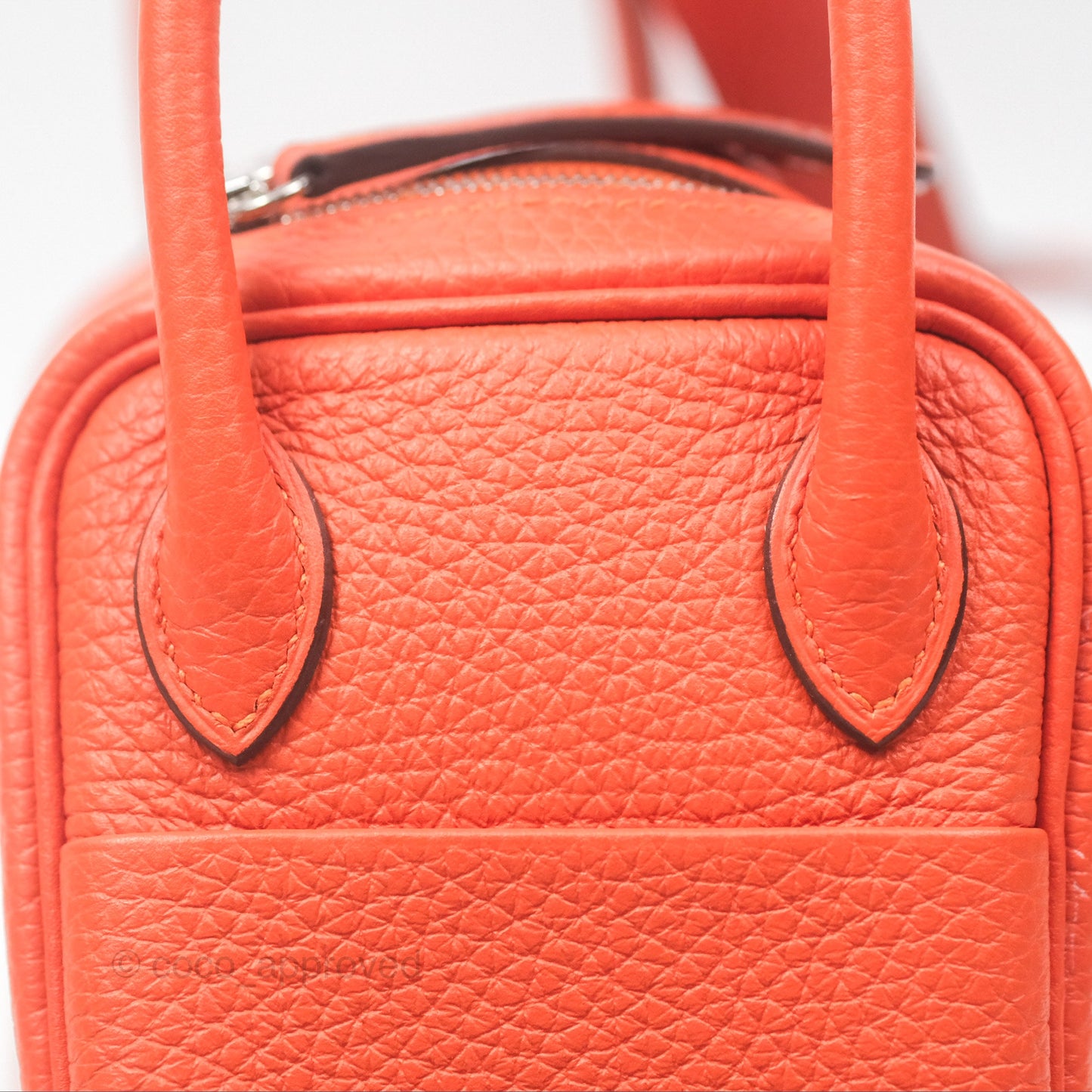 Hermès Mini Lindy 20 Orange Poppy 8V Clemence Palladium Hardware