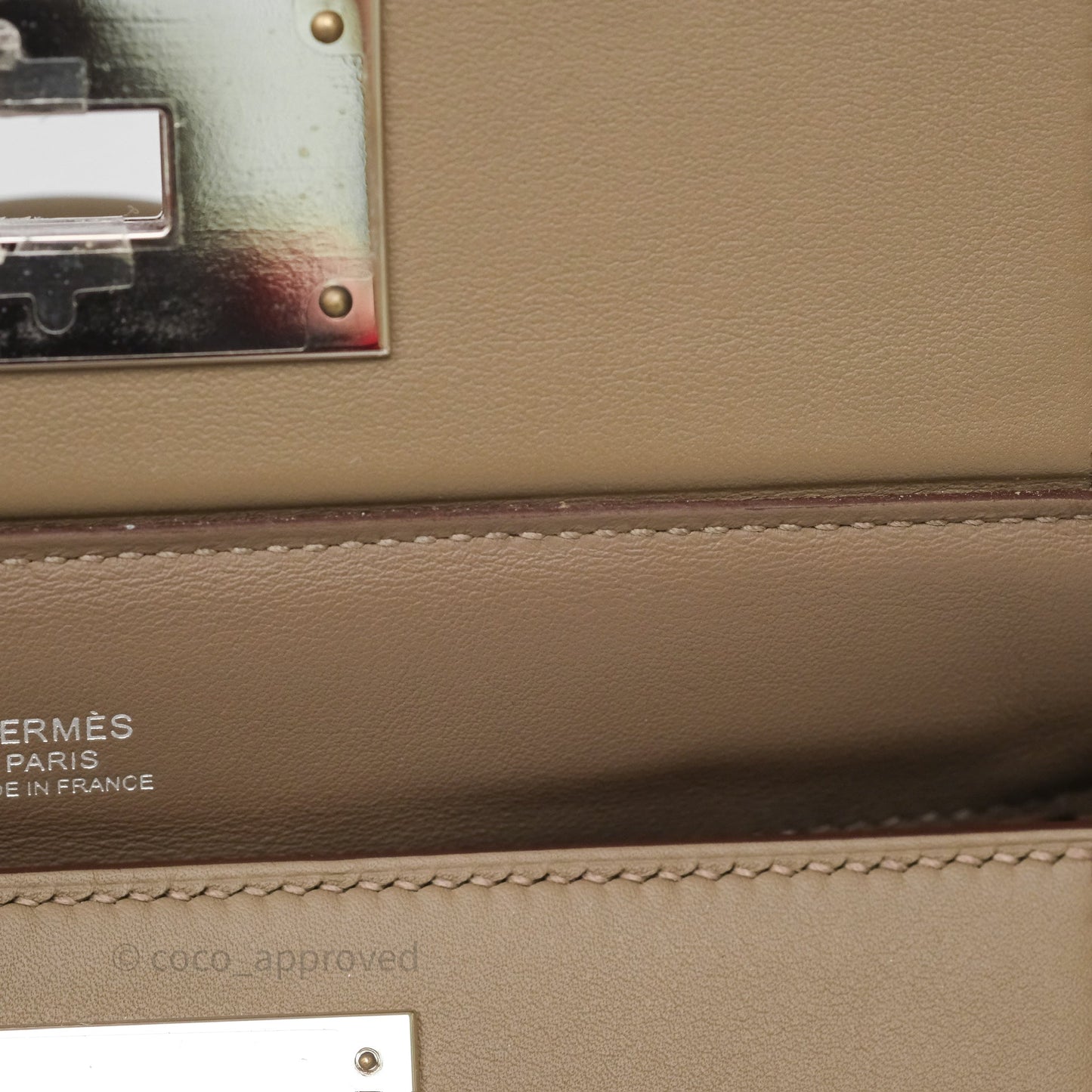 Hermès 24/24 21 Mini Etoupe 18 Evercolor/ Swift Palladium Hardware