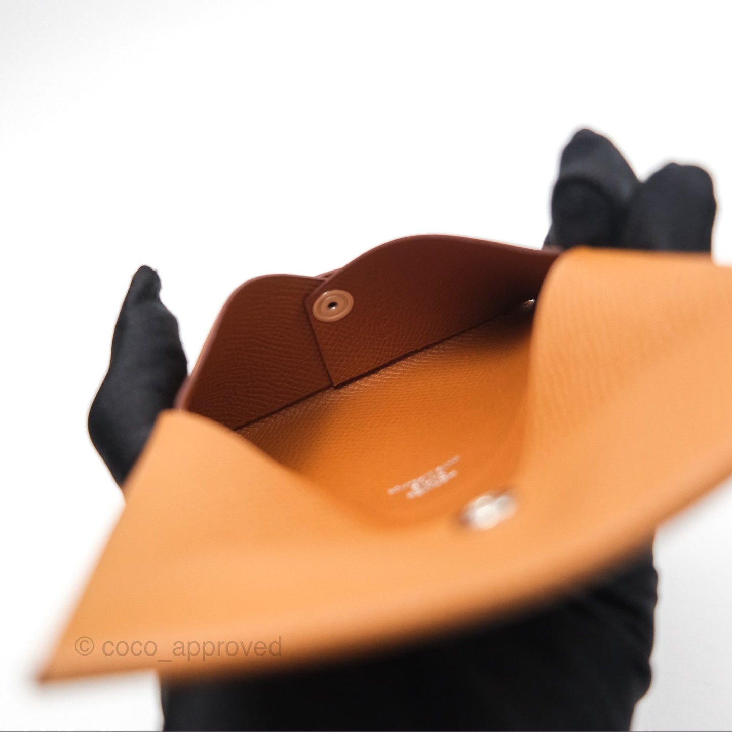 Hermès Calvi Card Holder 37 Gold Epsom Palladium Hardware