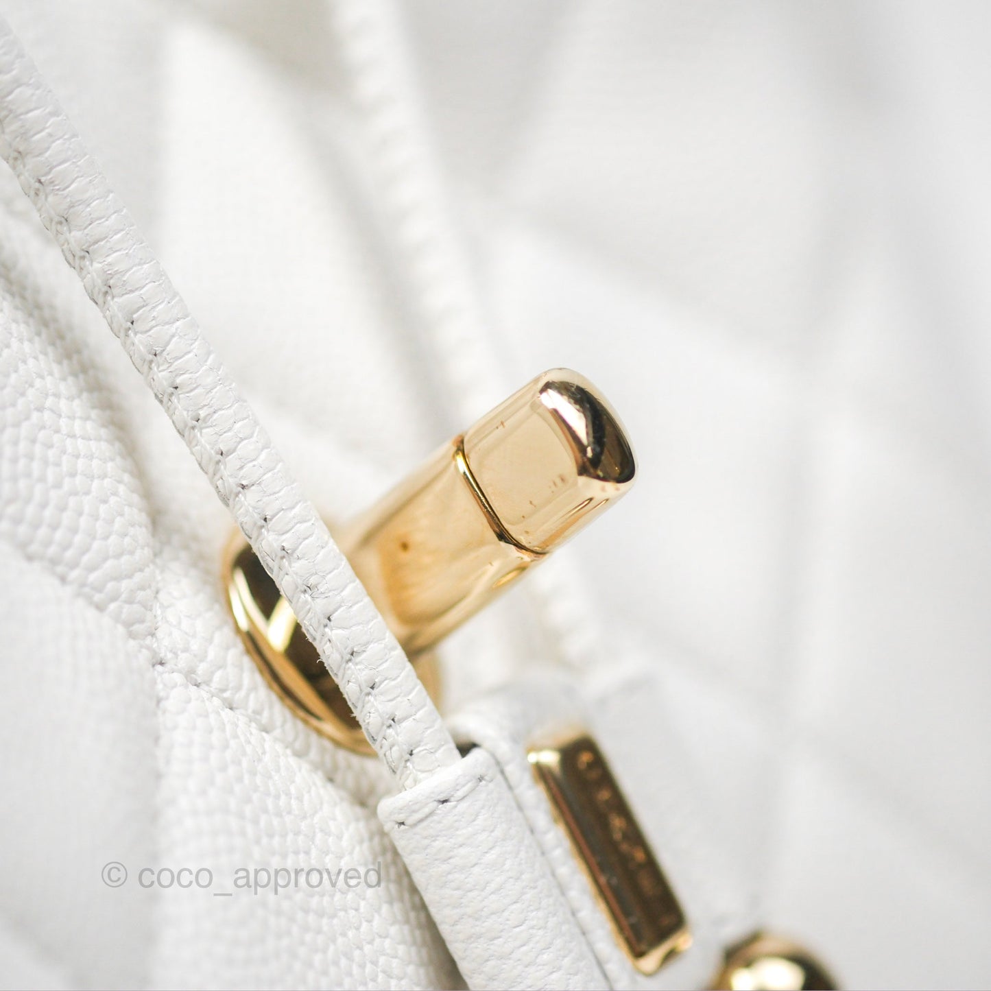 Chanel Mini Urban Spirit Backpack White Caviar Gold Hardware 23S