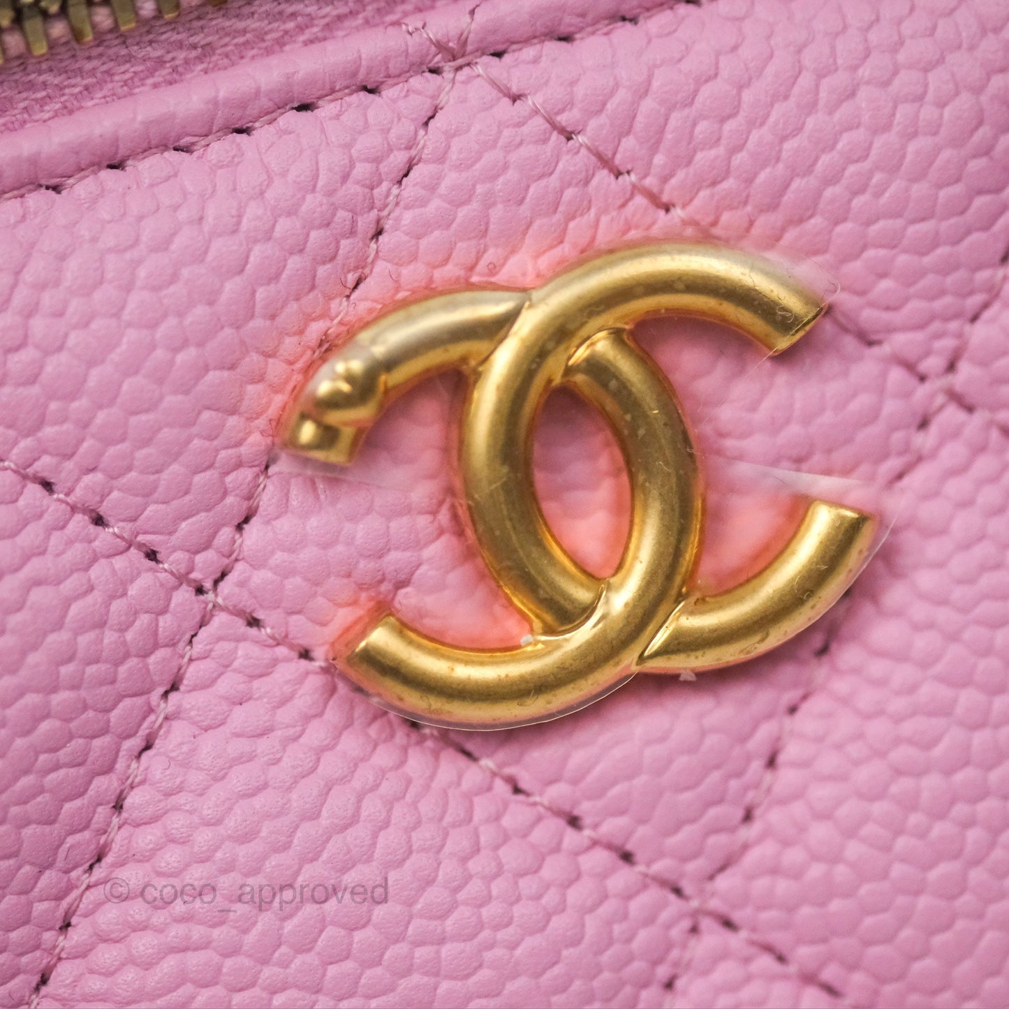 Chanel Vanity Heart Crush Adjustable Chain Pink Caviar Aged Gold Hardware