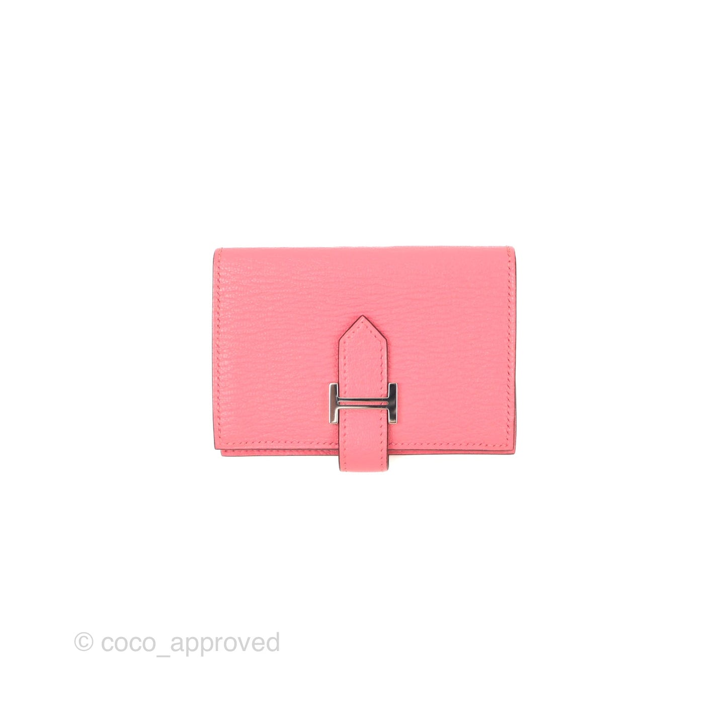 Hermès Bearn Card Holder Rose Ete Chevre Mysore Palladium Hardware