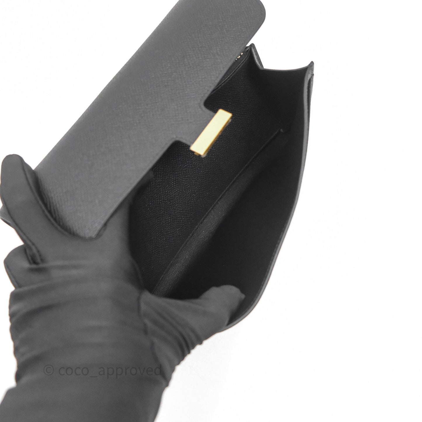 Hermès Constance Long To Go Wallet Black Noir 89 Epsom Gold Hardware