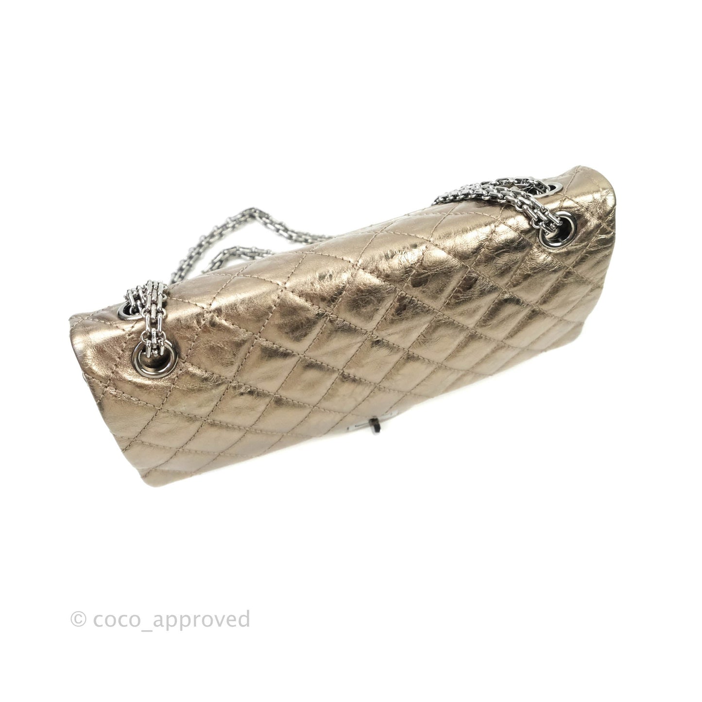 Chanel Quilted Reissue 226 Metallic Calfskin Gun Metal