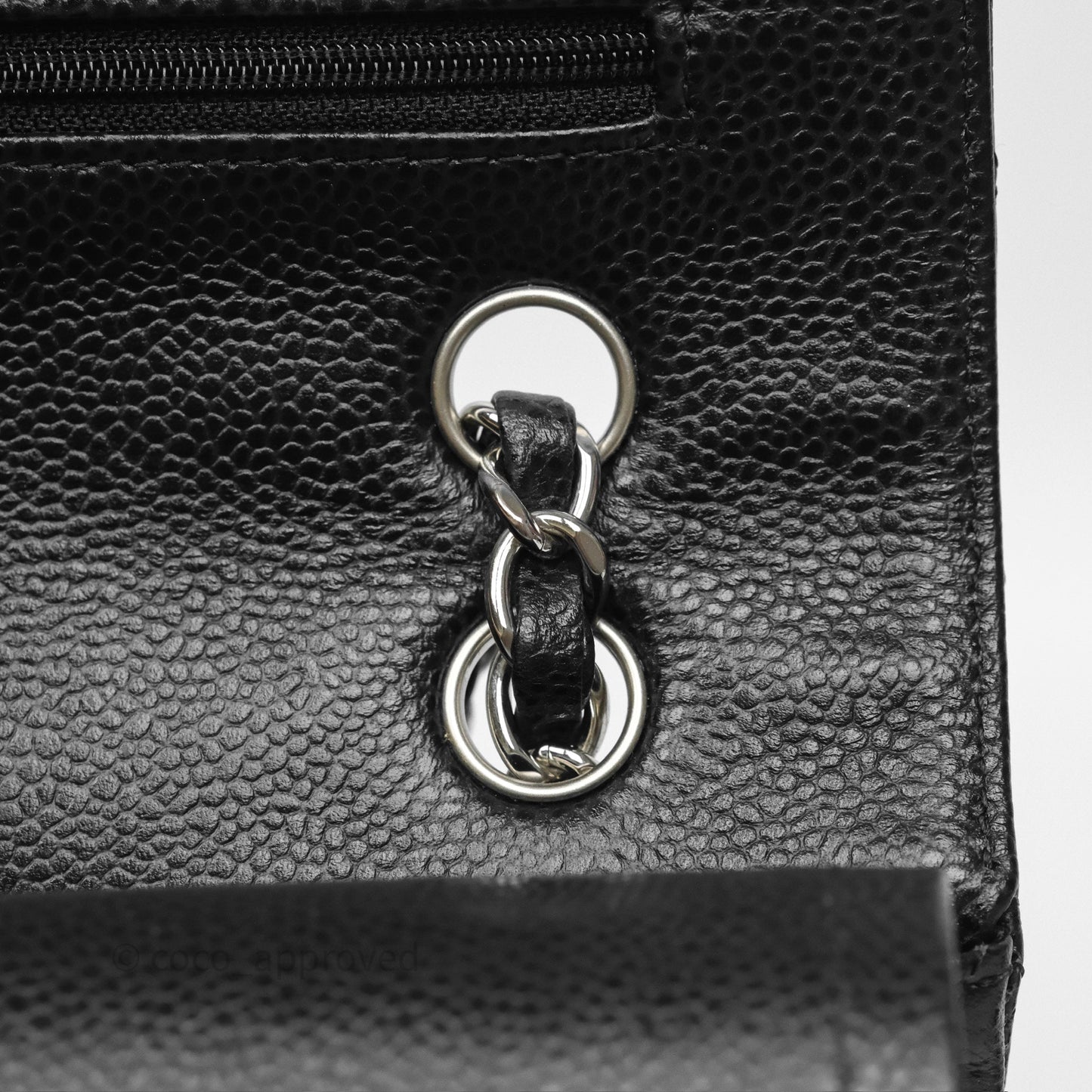 Chanel Classic M/L Medium Flap Quilted Black Caviar Silver Hardware