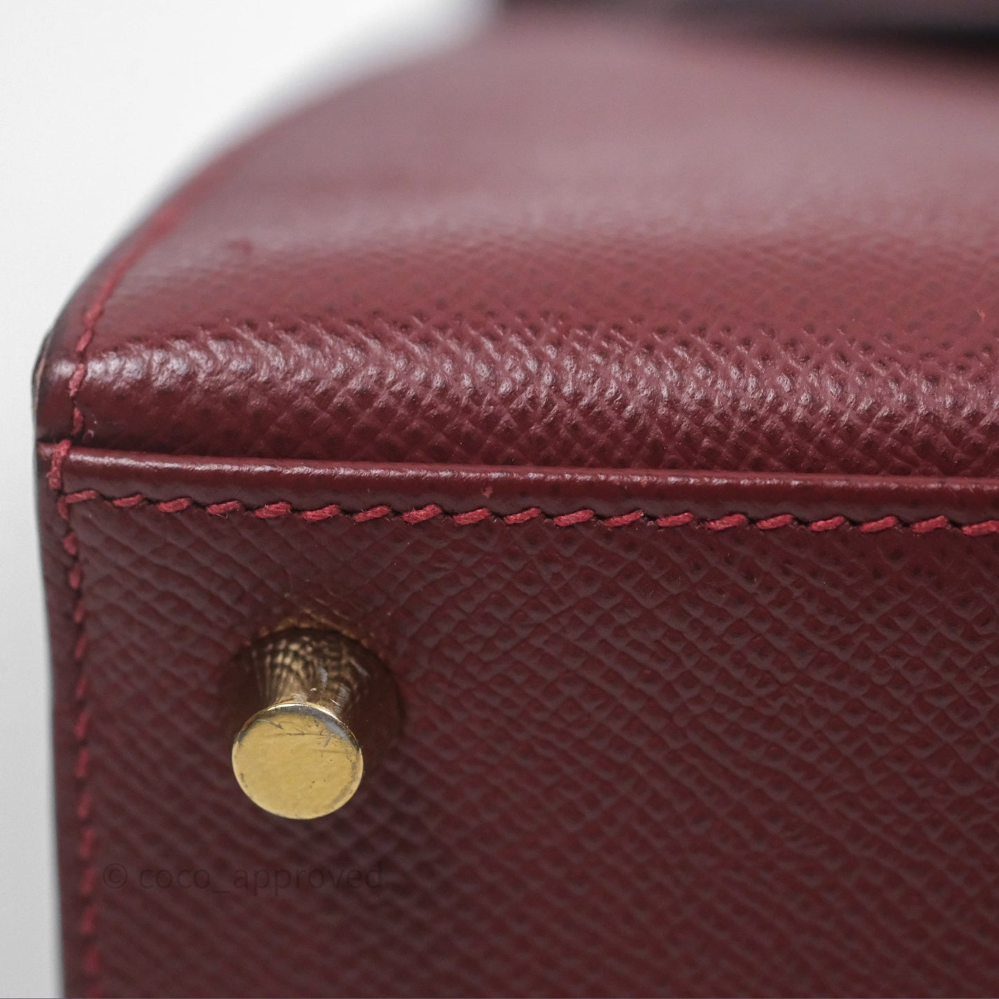 Hermès Sellier Kelly 25 Rouge H Epsom Gold Hardware