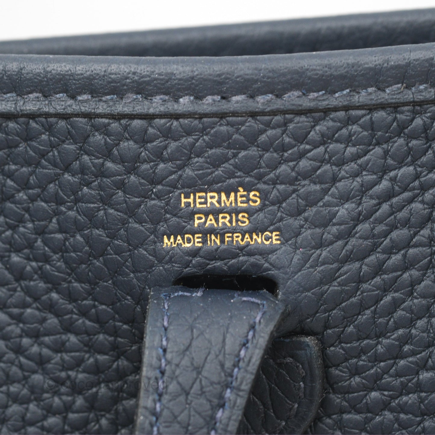 Hermès Mini Evelyne 16 Bleu Nuit 2Z/ Blue Saphir 73 Clemence Gold Hardware