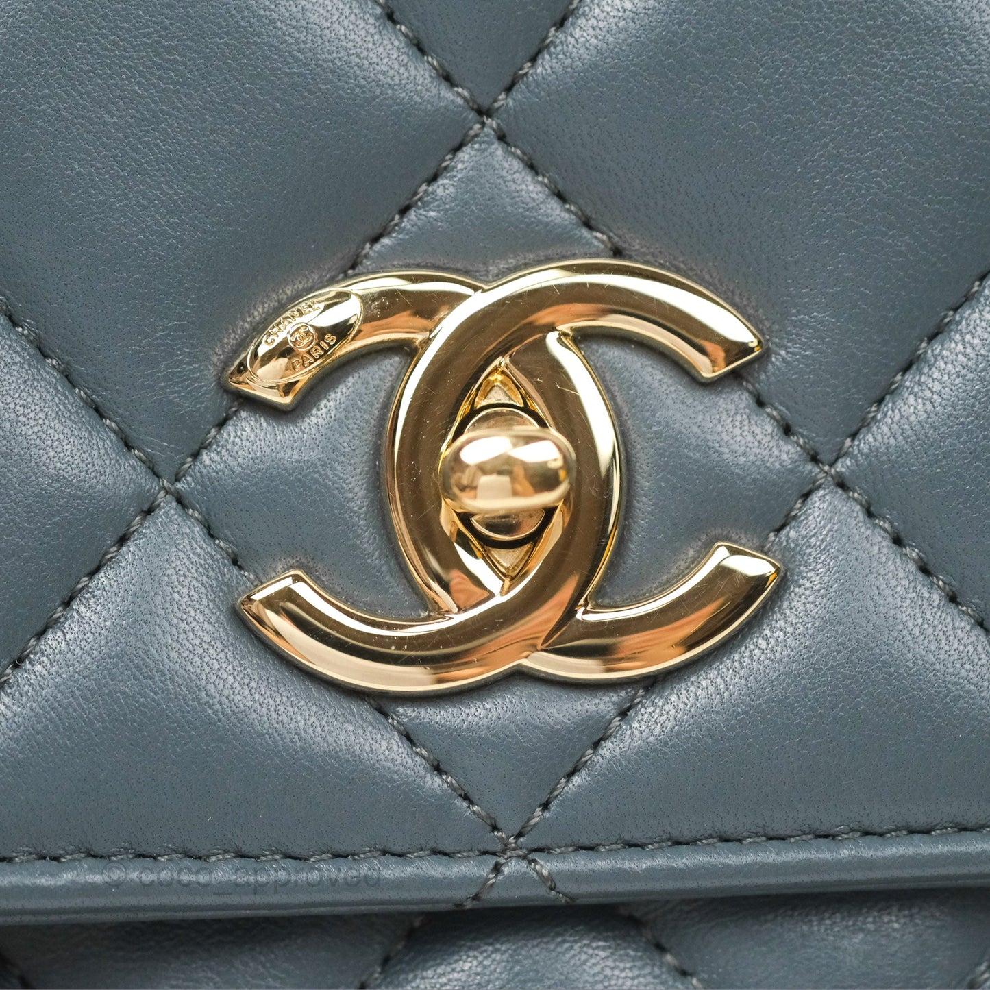 Chanel Small Trendy CC Grey Blue Lambskin Gold Hardware