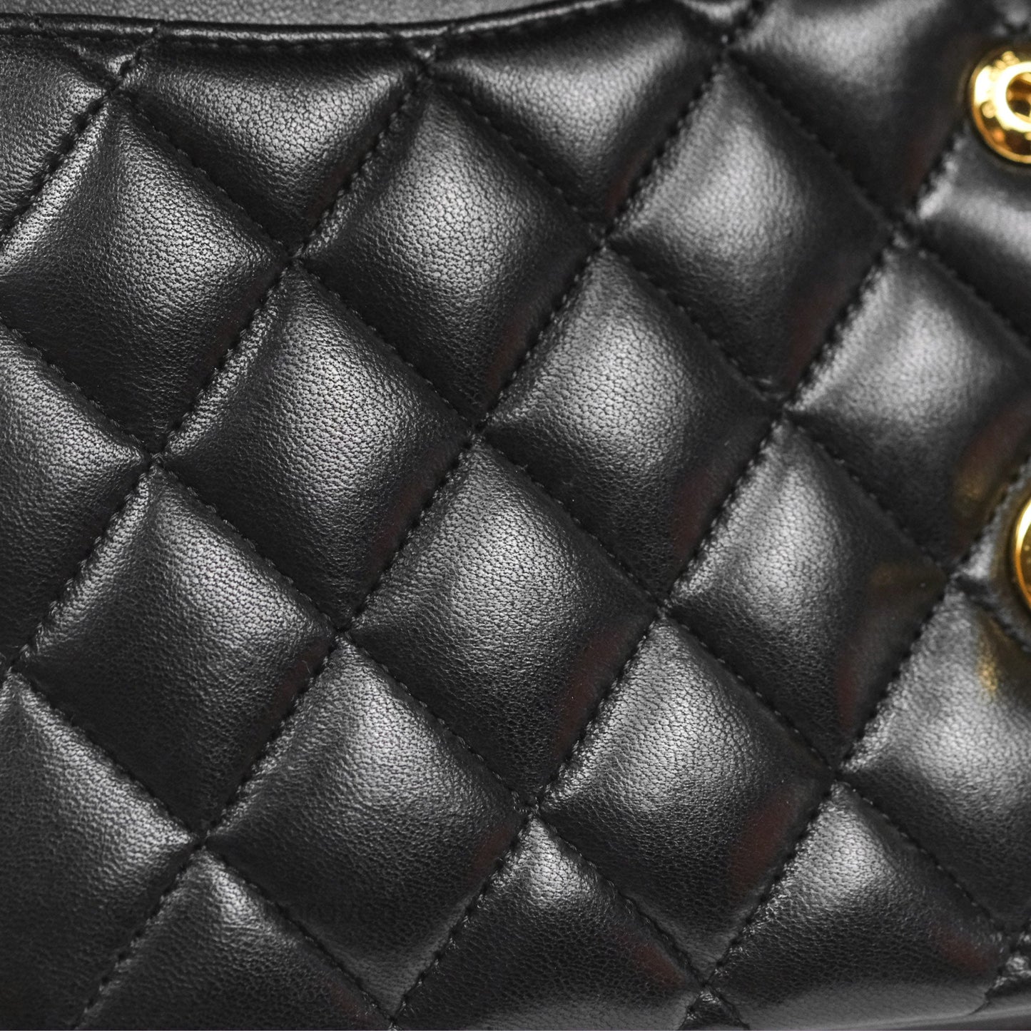Chanel Classic M/L Medium Flap Quilted Black Lambskin Gold Hardware