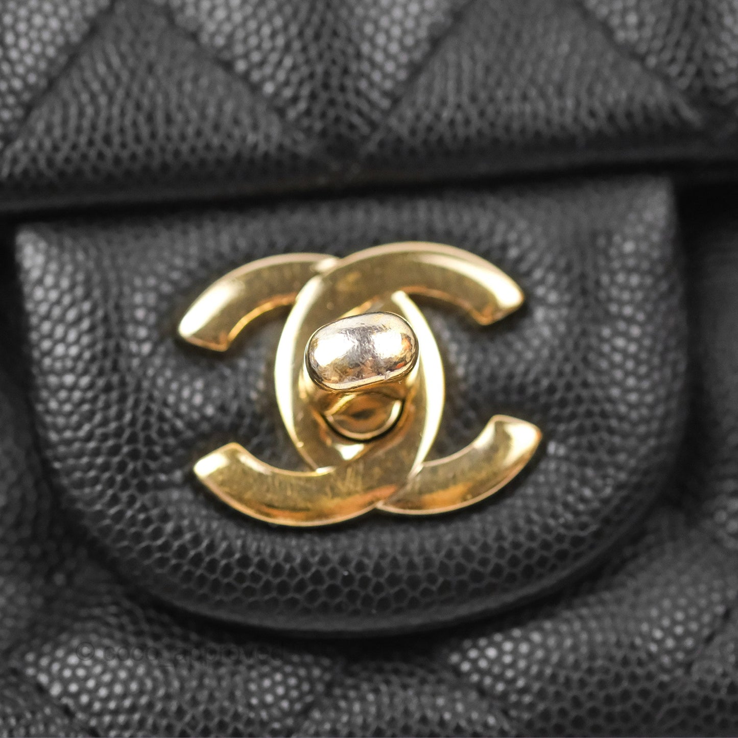 Chanel Quilted Mini Rectangular Black Caviar Gold Hardware 17B