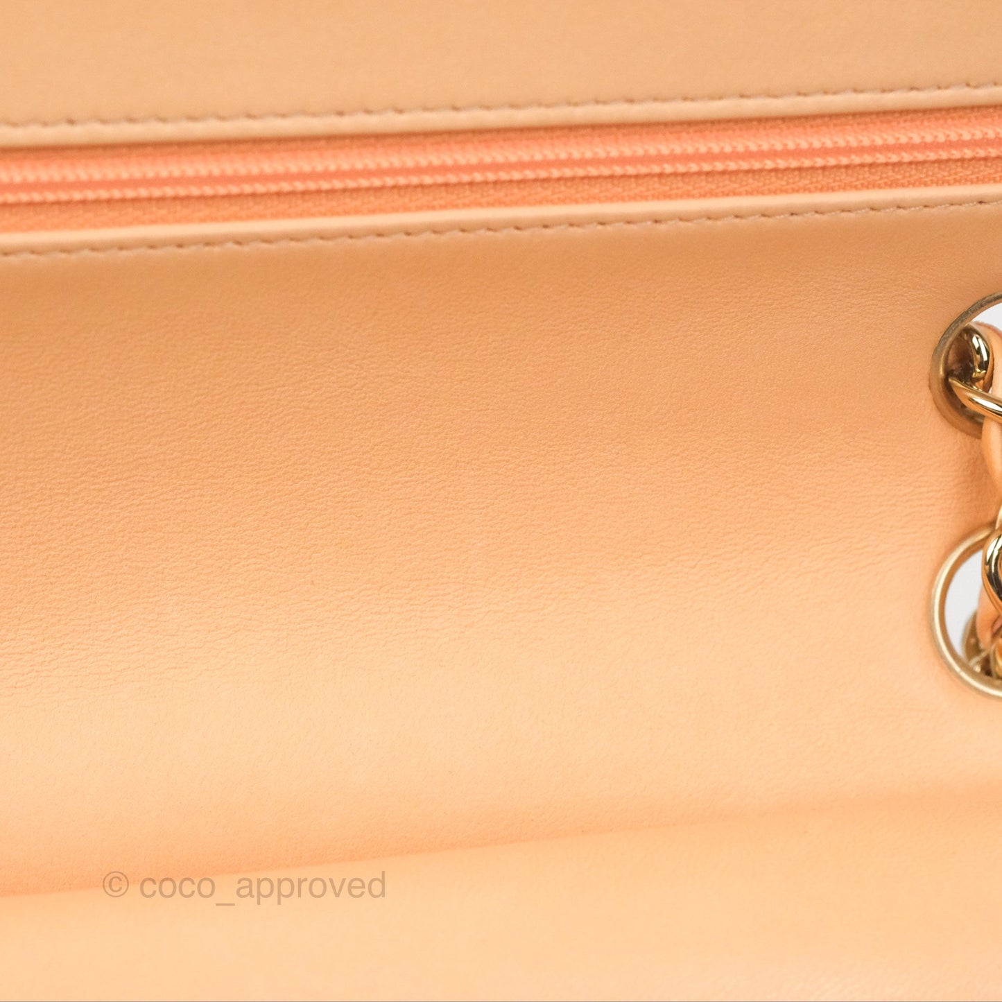 Chanel Classic M/L Medium Flap Quilted Beige Pink Lambskin Gold Hardware