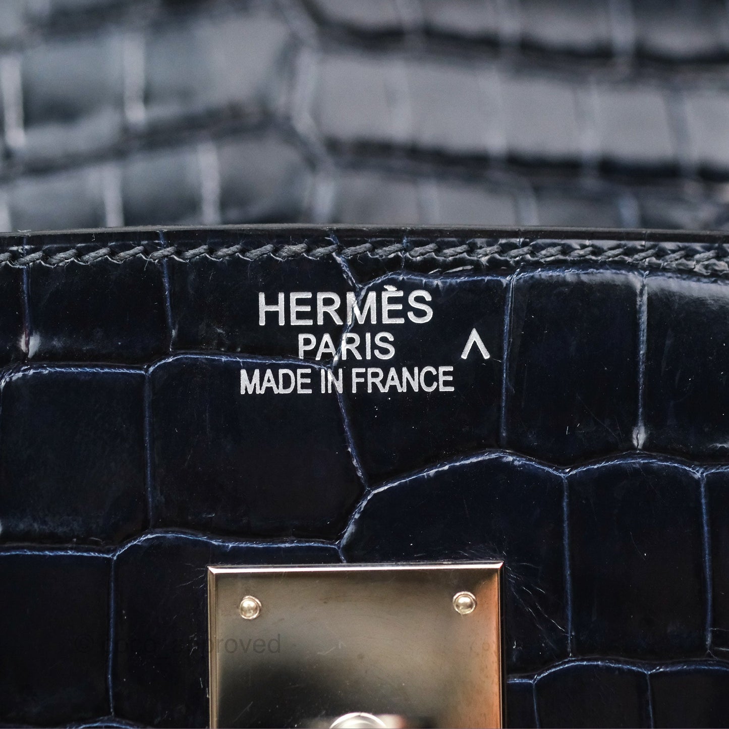 Hermès Birkin 35 Porosus Marine 78 Palladium Hardware
