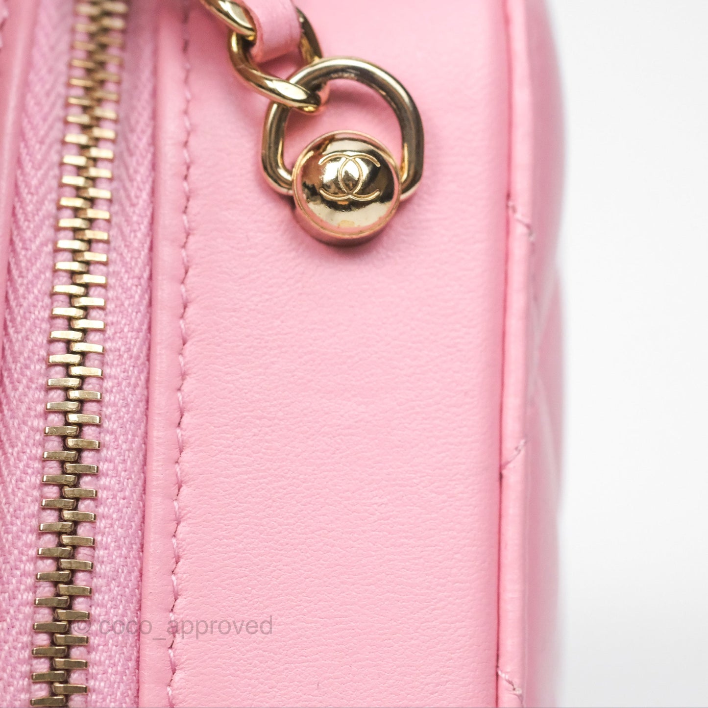 Chanel Camera Case Quilted Pink Lambskin Gold Hardware