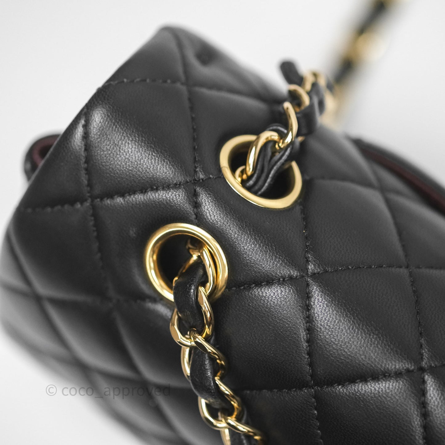 Chanel Classic M/L Medium Flap Quilted Black Lambskin Gold Hardware