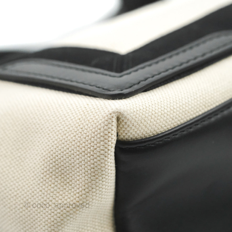 Balenciaga Small Navy Cabas Bag Off-white Canvas