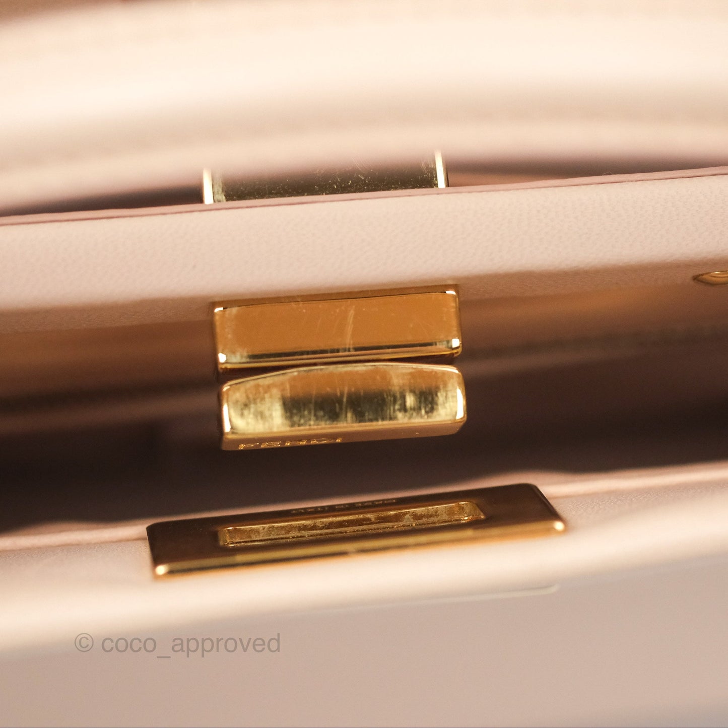Fendi Mini Peekaboo Bag Light Pink Lambskin Gold Hardware