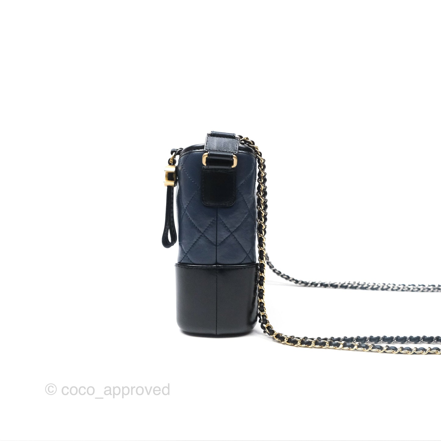 Chanel New Medium Gabrielle Hobo Quilted Navy Black Aged Calfskin