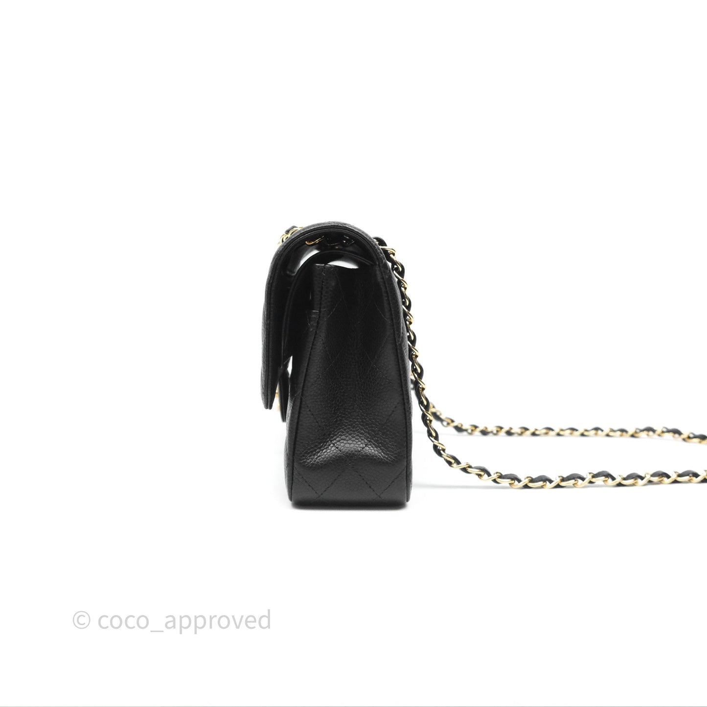 Chanel Classic M/L Medium Flap Quilted Black Caviar Gold Hardware