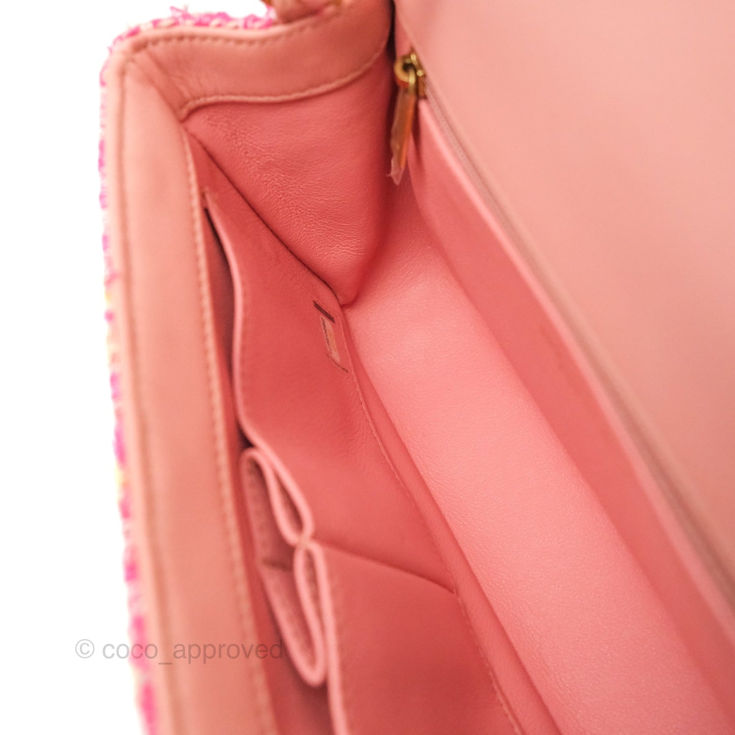 Chanel Quilted Small CC Filigree Flap Pink Tweed