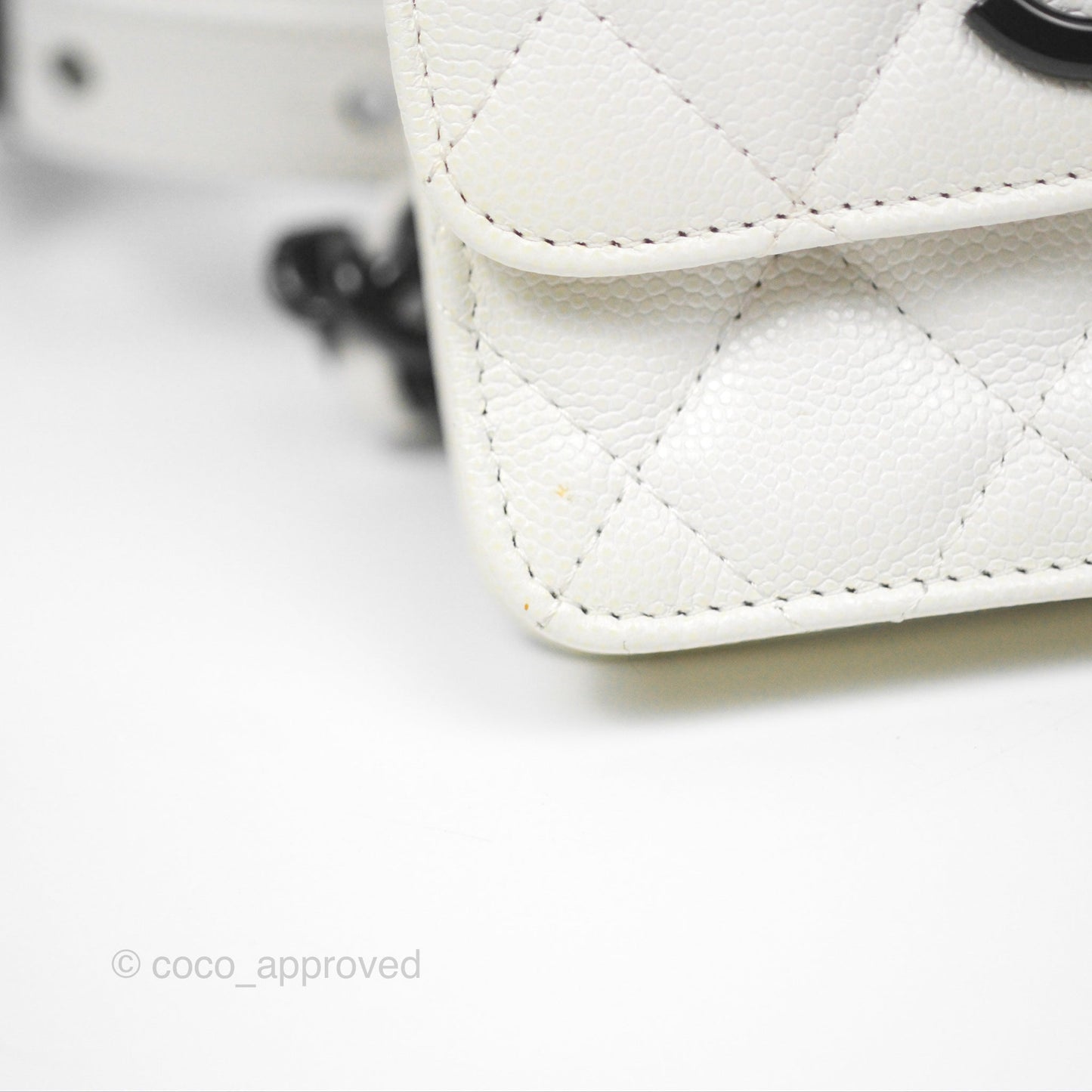 Chanel My Everything Belt Flap Card Holder White Caviar Incognito Hardware