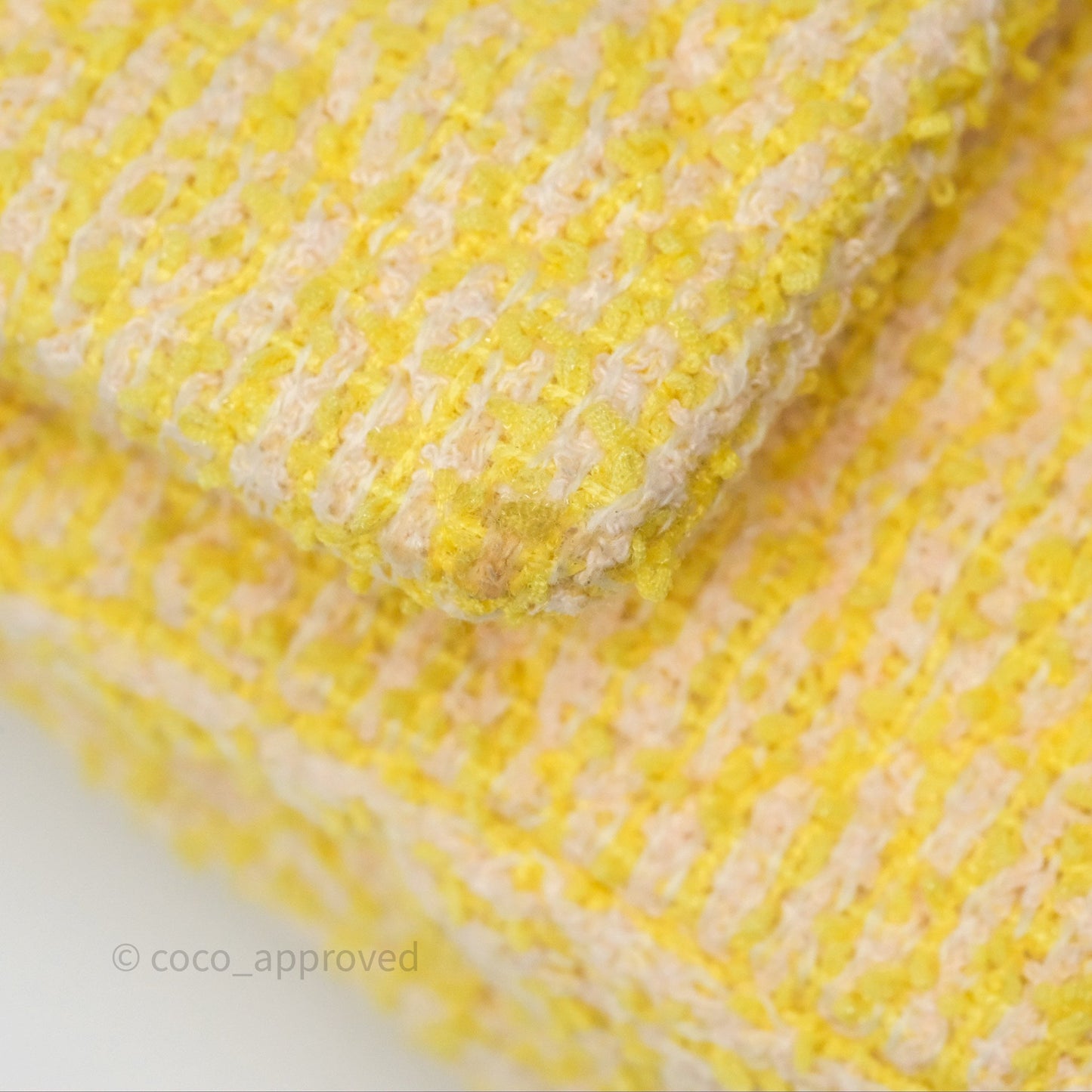 Chanel Classic M/L Medium Flap Quilted Yellow Tweed Gold Hardware