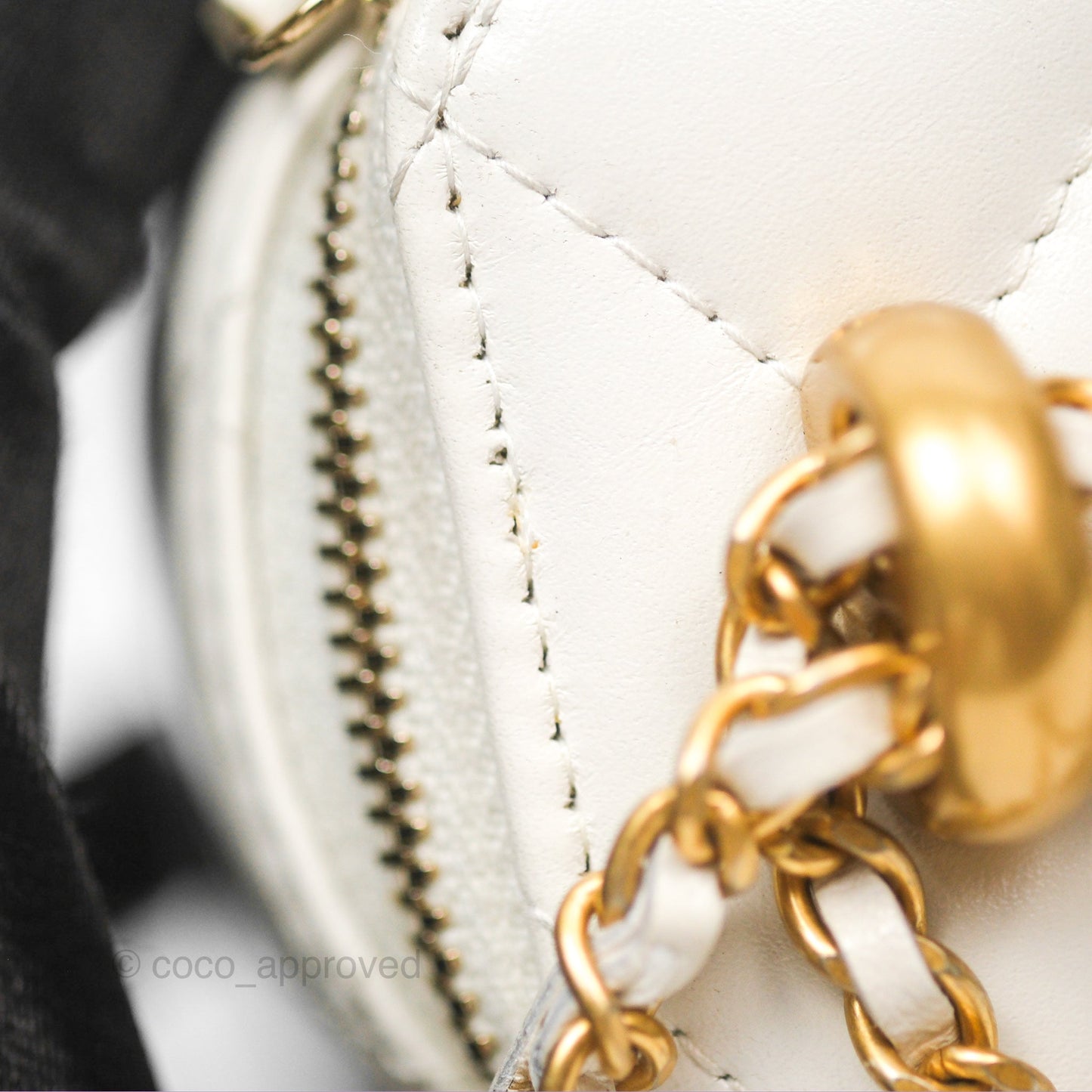 Chanel Quilted Mini Perfect Fit Vanity With Chain White Calfskin Aged Gold Hardware