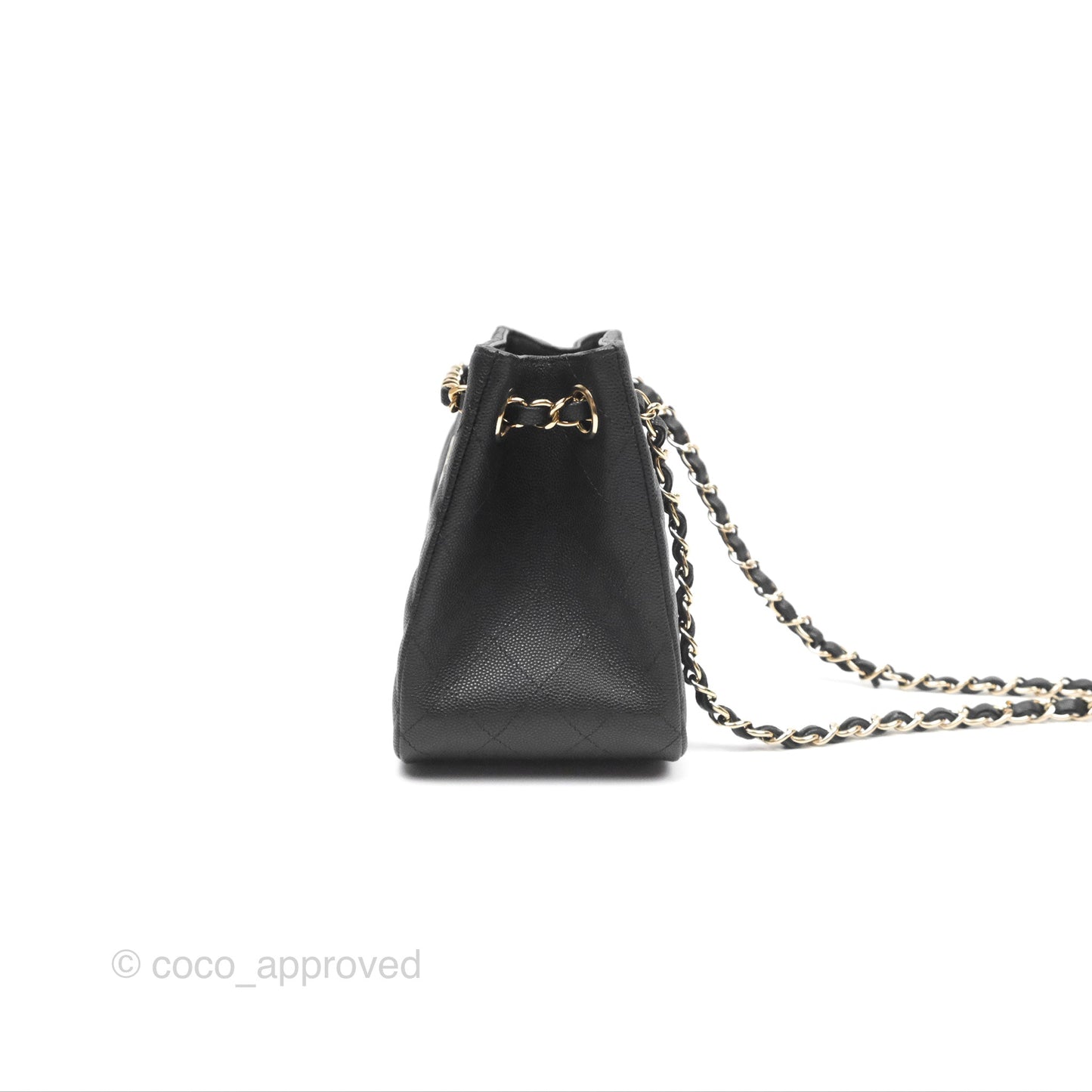 Chanel Mini Bucket Tote Black Caviar Gold Hardware 22S