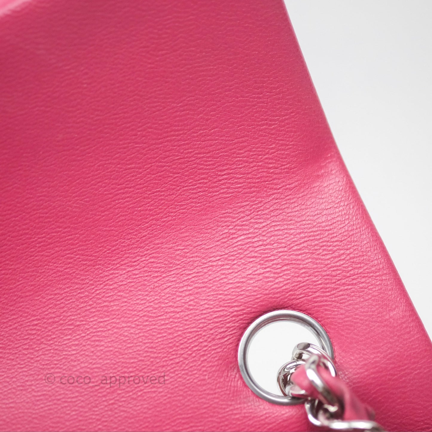 Chanel Quilted Mini Rectangular Flap Dark Pink Lambskin Silver Hardware