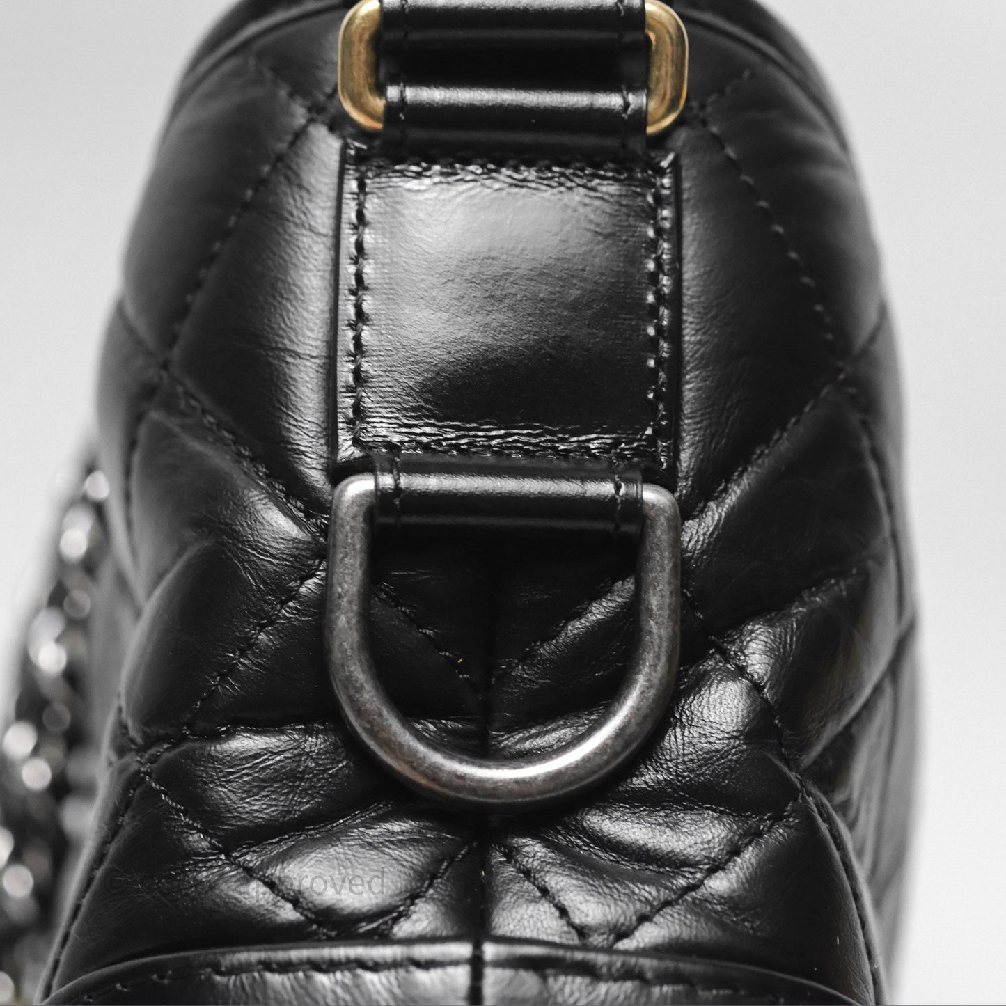 Chanel Small Gabrielle Hobo Quilted Black Aged Calfskin