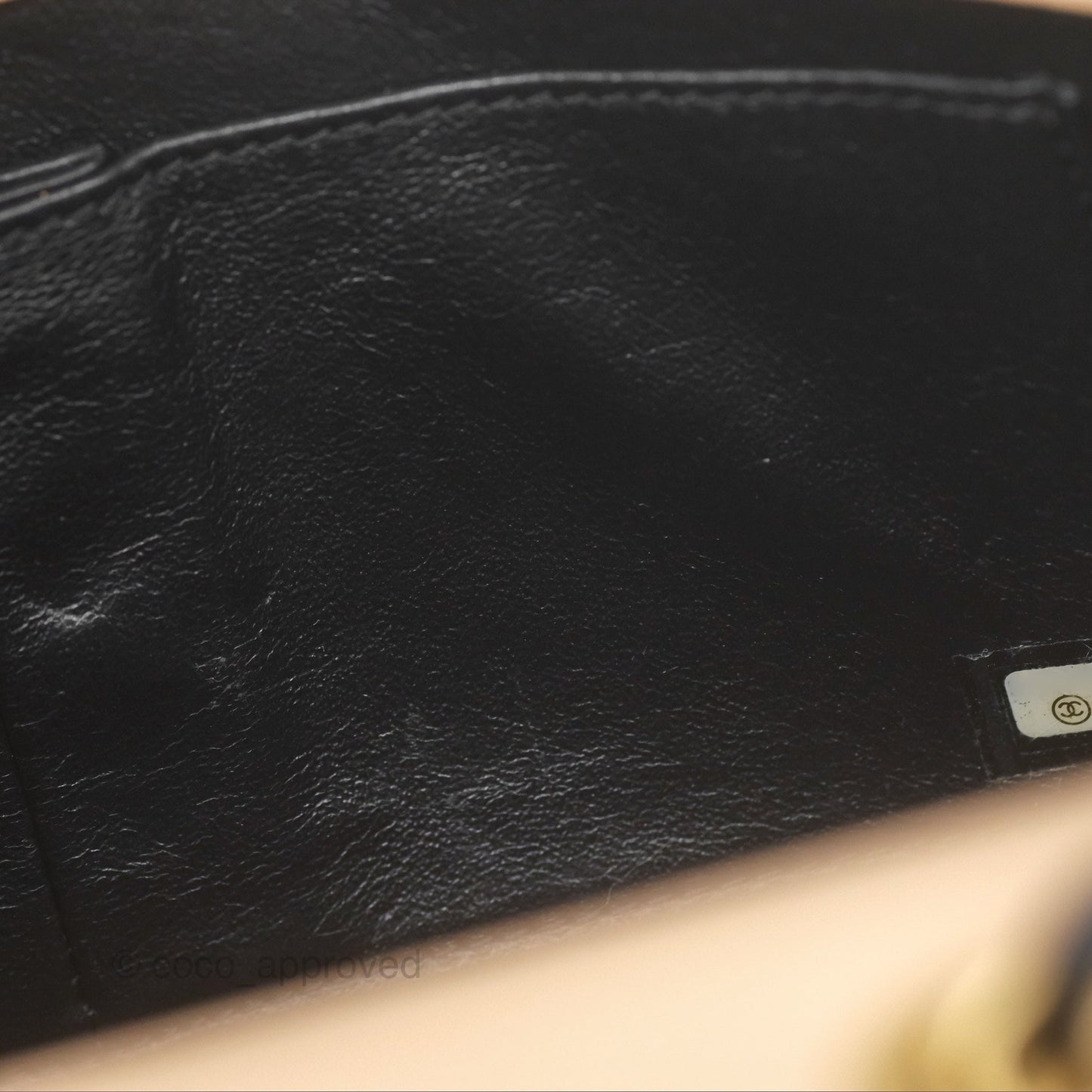 Chanel Quilted Medium CC Filigree Flap Beige Black Caviar