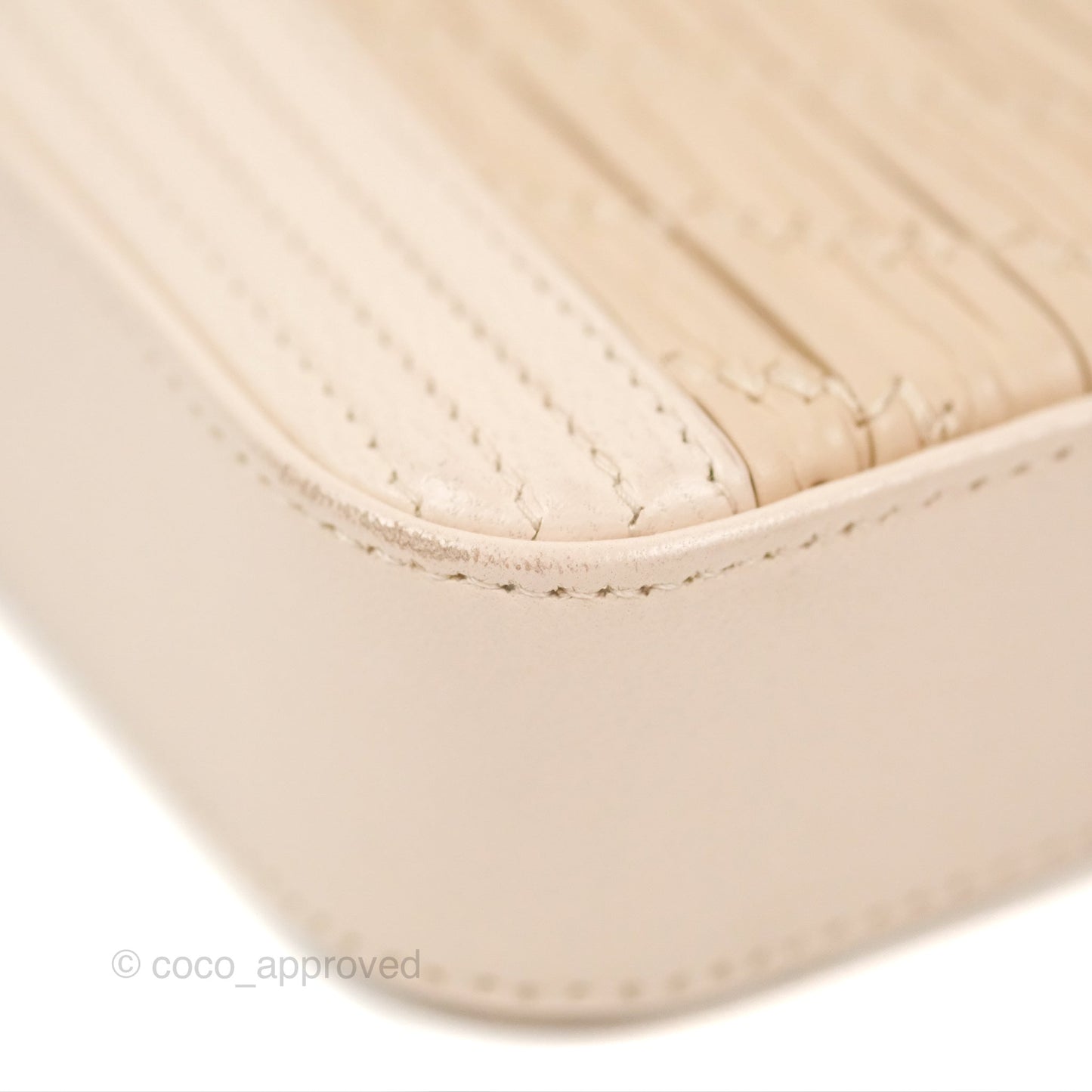 Chanel Boy Double Zip Clutch On Chain Chevron Pale Beige Aged Gold Hardware
