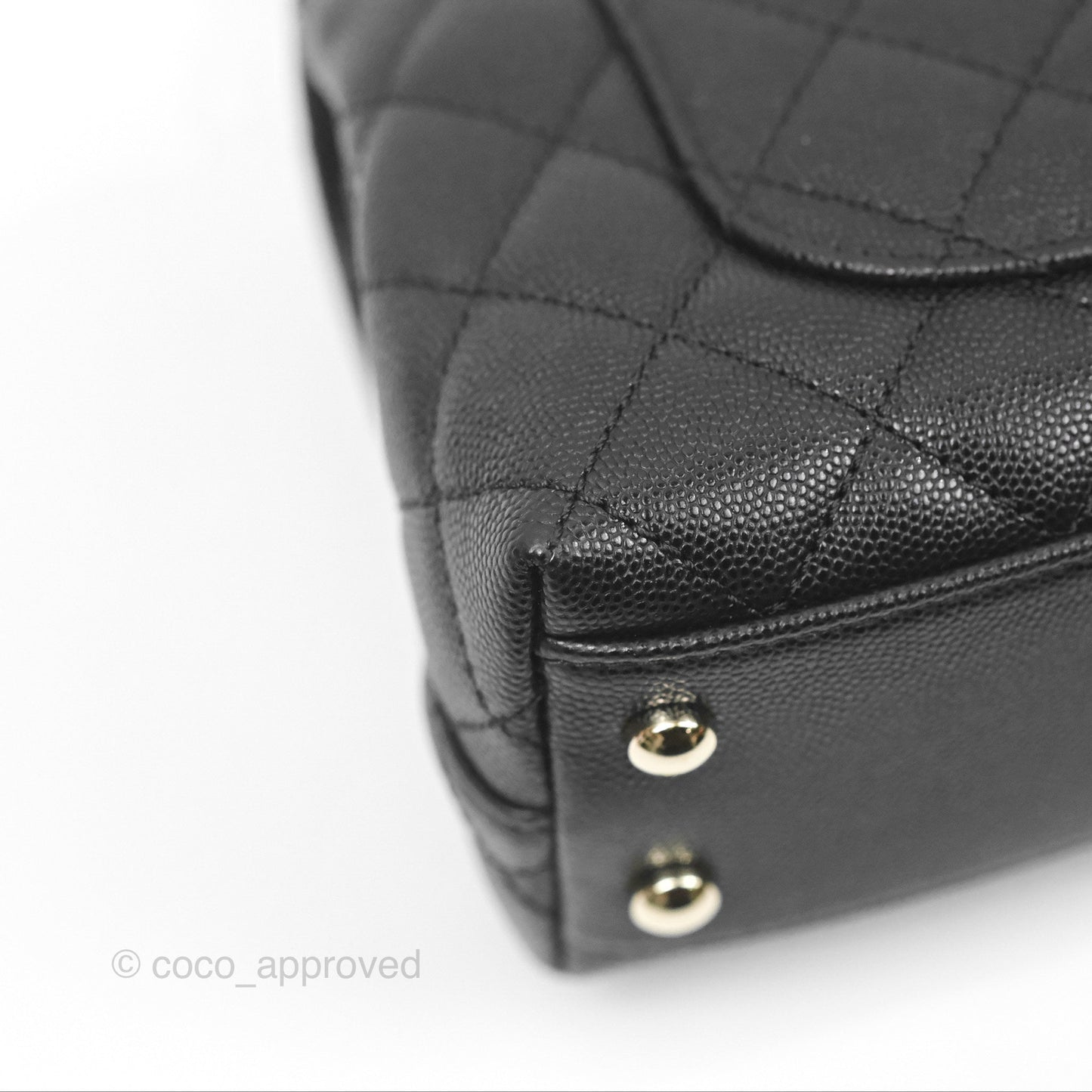 Chanel Mini Coco Handle Quilted Black Caviar Gold Hardware