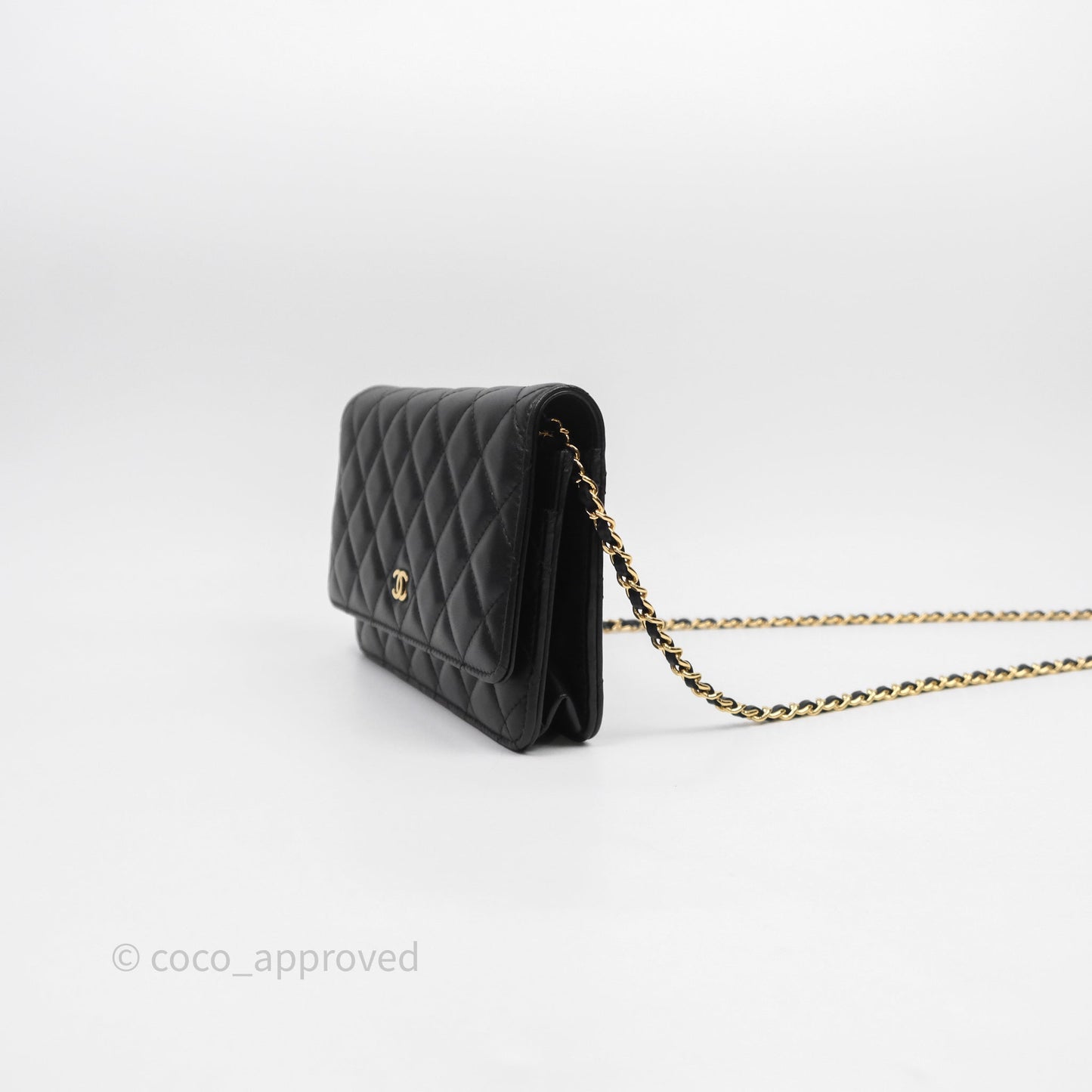 Chanel Quilted WOC Black Lambskin Gold Hardware