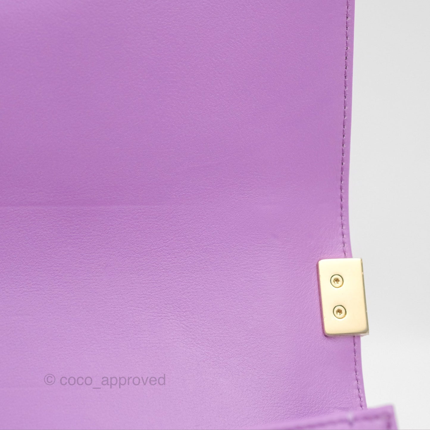 Chanel Chevron Small Boy Purple Calfskin Gold Hardwa