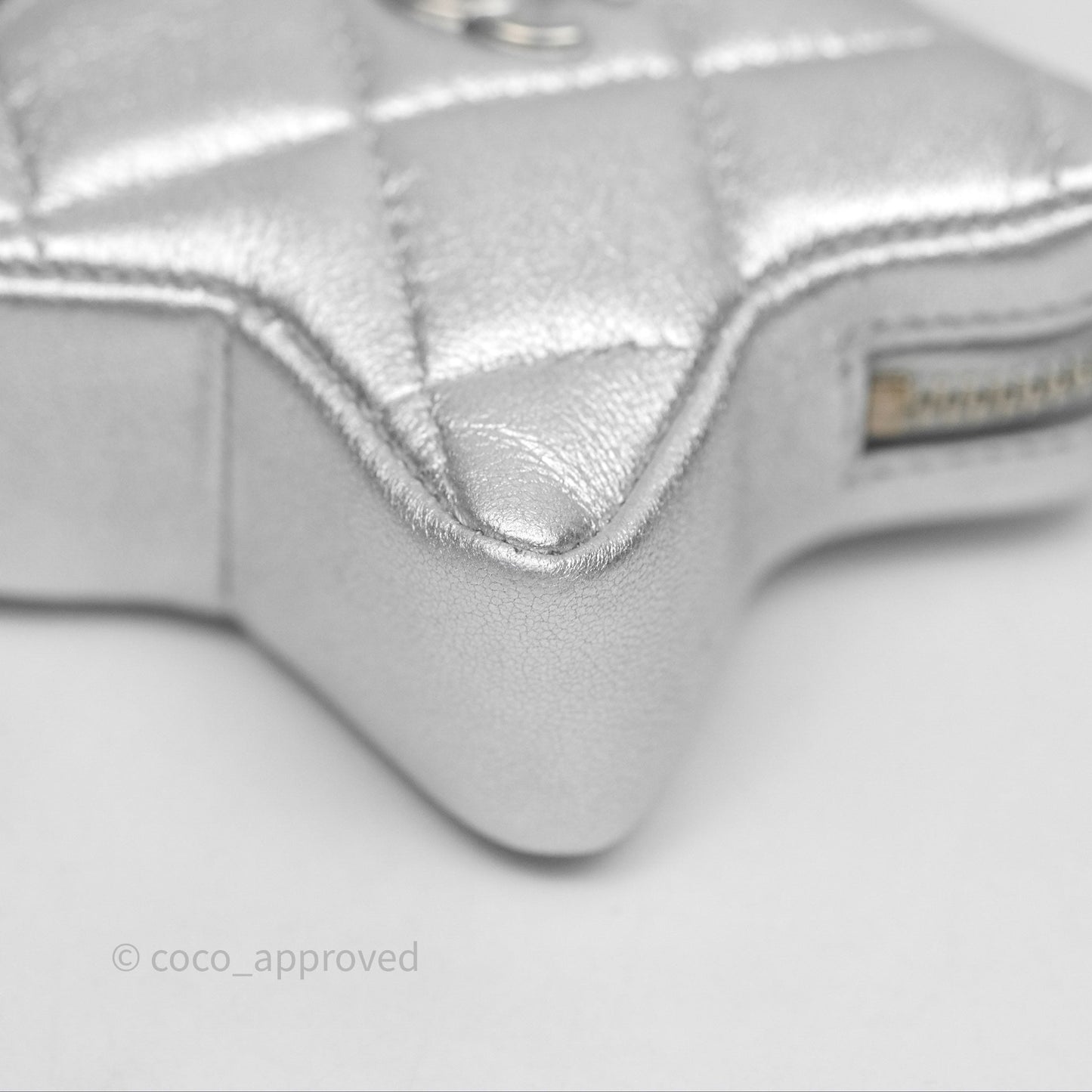 Chanel Star Coin Purse Metallic Silver Lambskin Silver Hardware