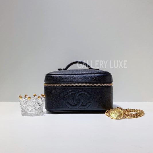 No.3301-Chanel Vintage Caviar Vanity Box