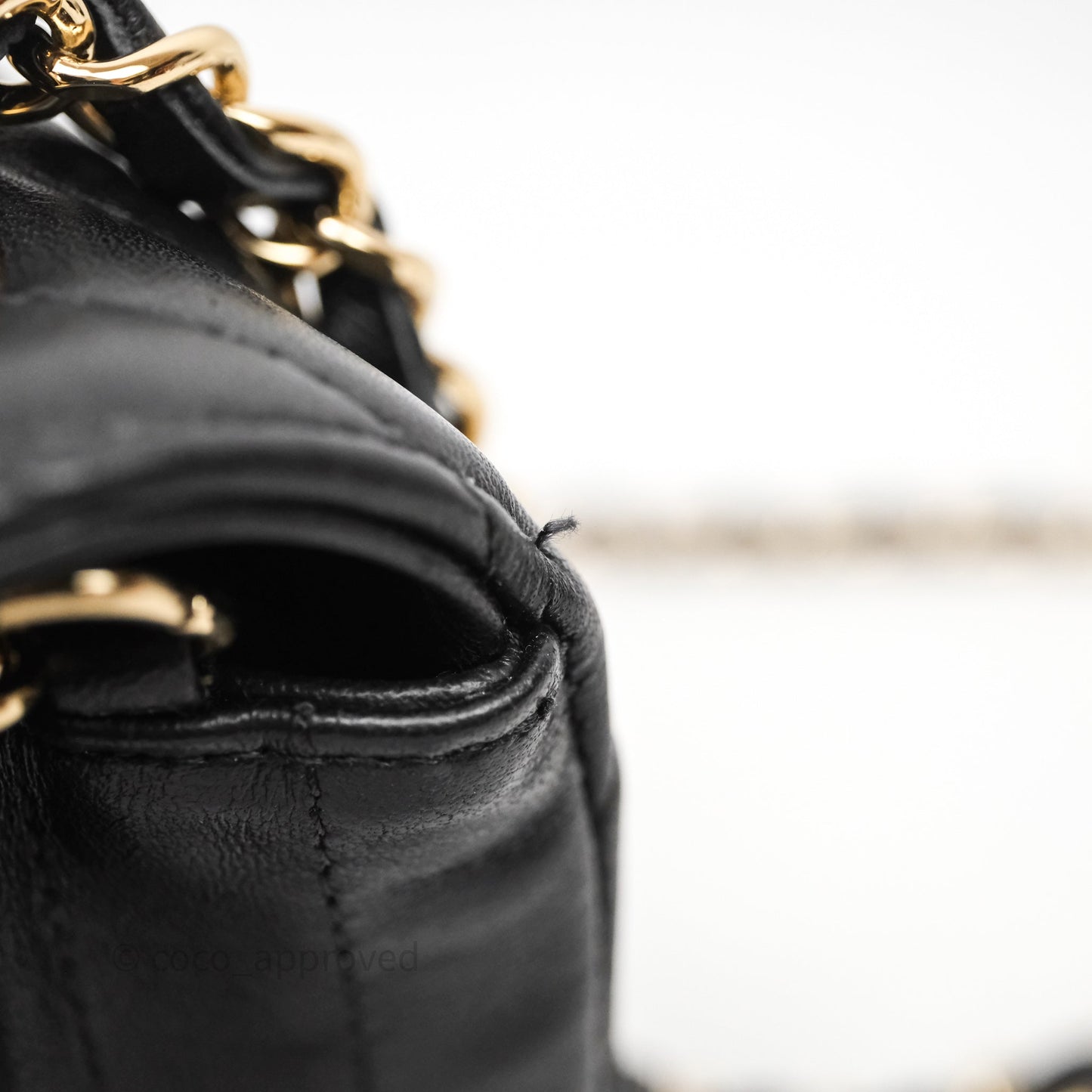 Chanel Quilted Mini Rectangular Chevron Black Lambskin Gold Hardware