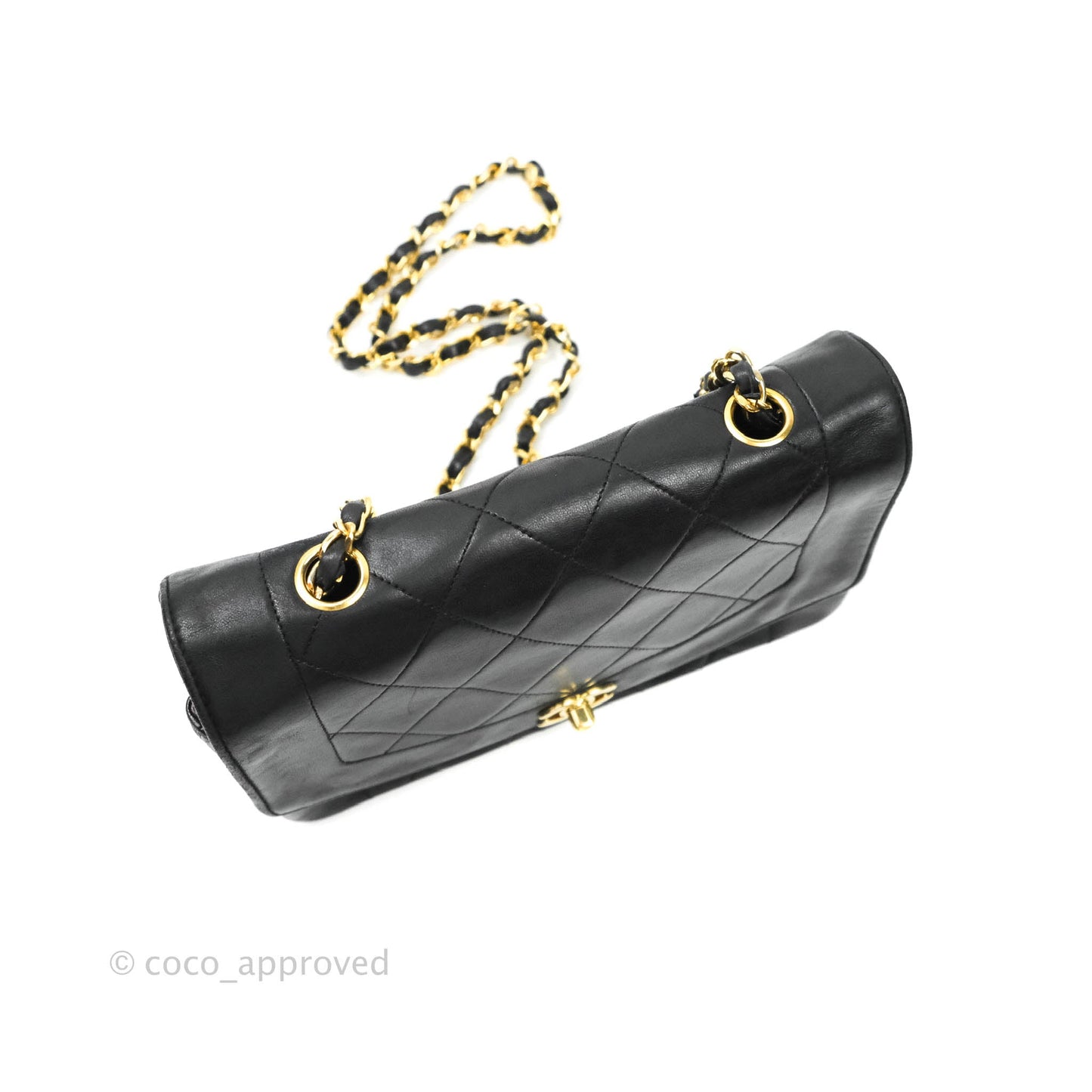 Chanel Black Quilted Lambskin Small Vintage Classic Diana Flap Bag