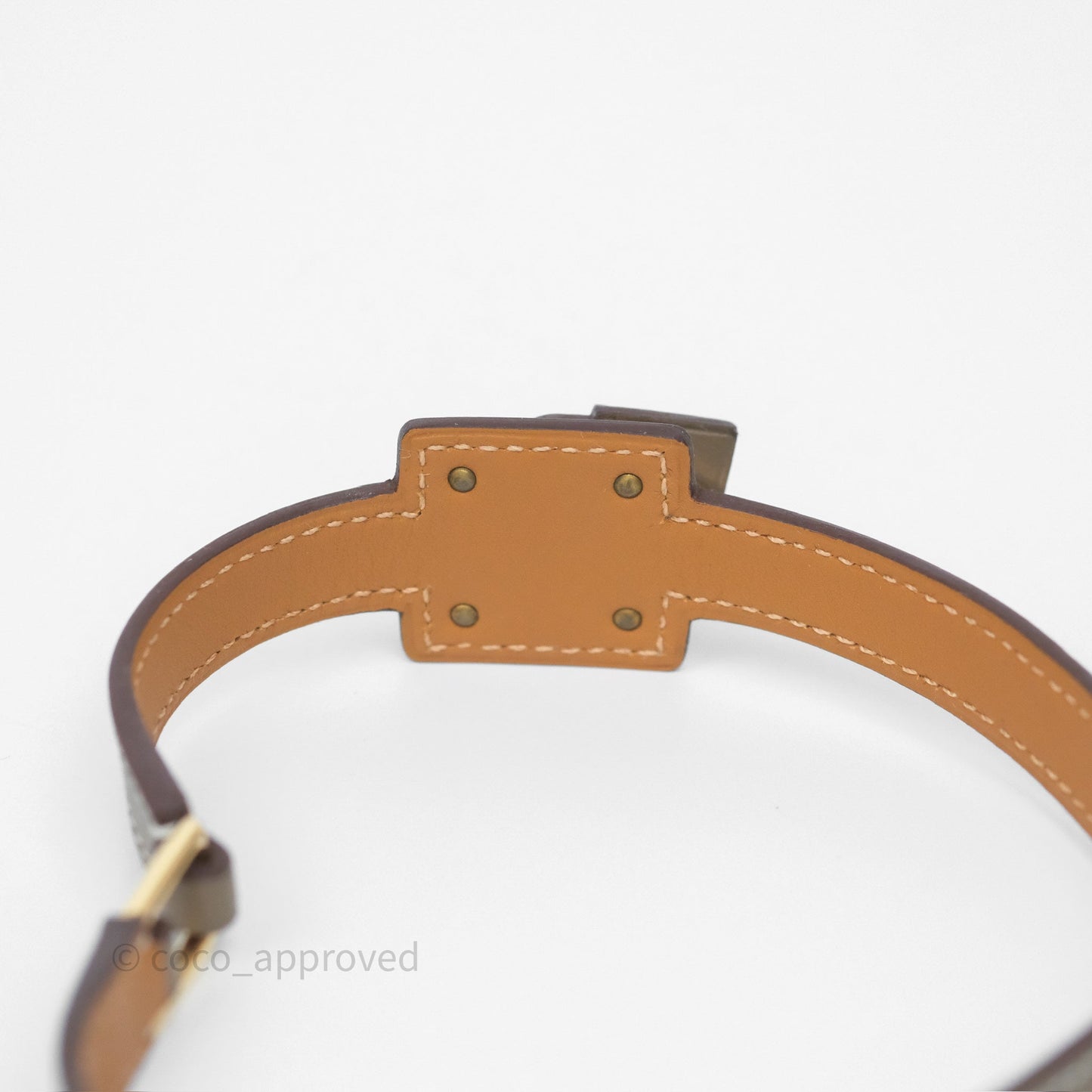 Hermès O'Kelly Double Tour Bracelet Etoupe 18 Swift Rose Gold Hardware