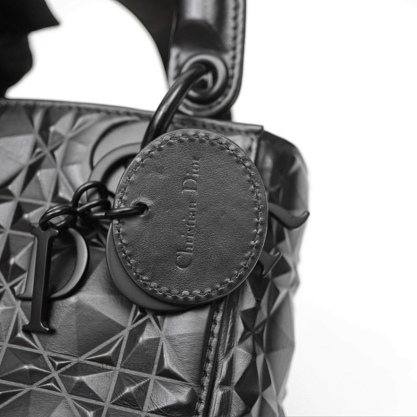 Dior Mini Lady Dior So Black Cannage Calfskin with Diamond Motif