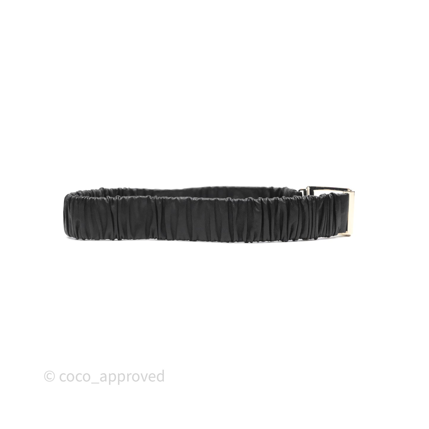 Chanel Square CC Belt Black Gold Hardware Size 75 23C