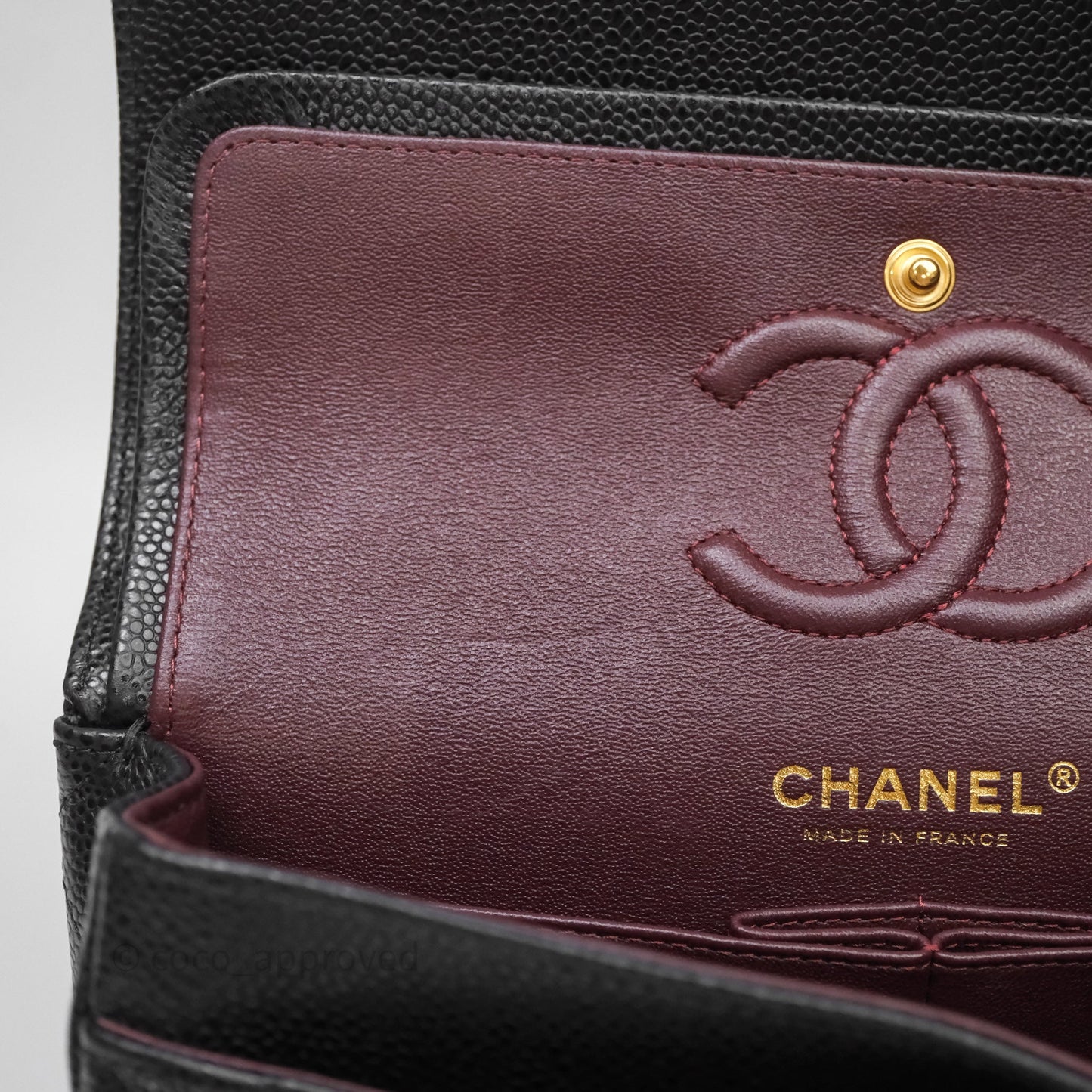 Chanel Small Classic Flap Quilted Black Caviar Gold Hardware