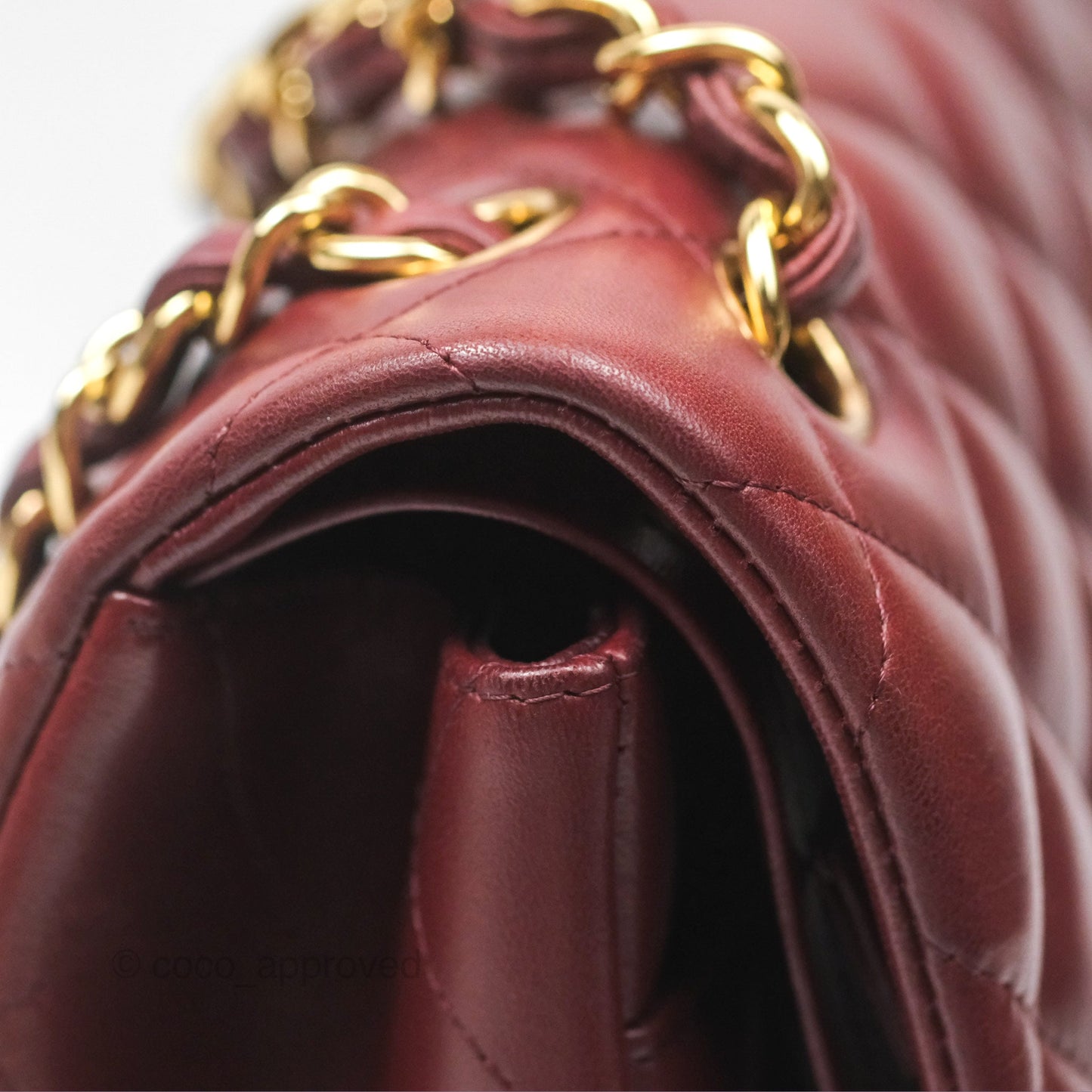 Chanel Jumbo Double Flap Burgundy Lambskin Gold Hardware