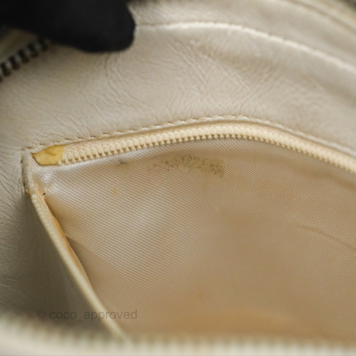 Chanel Vintage Small Camera Bag White Lambskin Gold Hardware