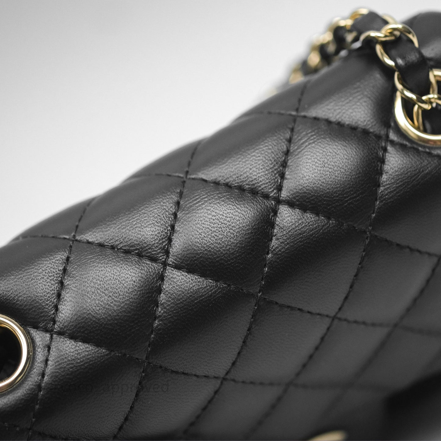 Chanel Mini Square Flap Quilted Black Lambskin Gold Hardware